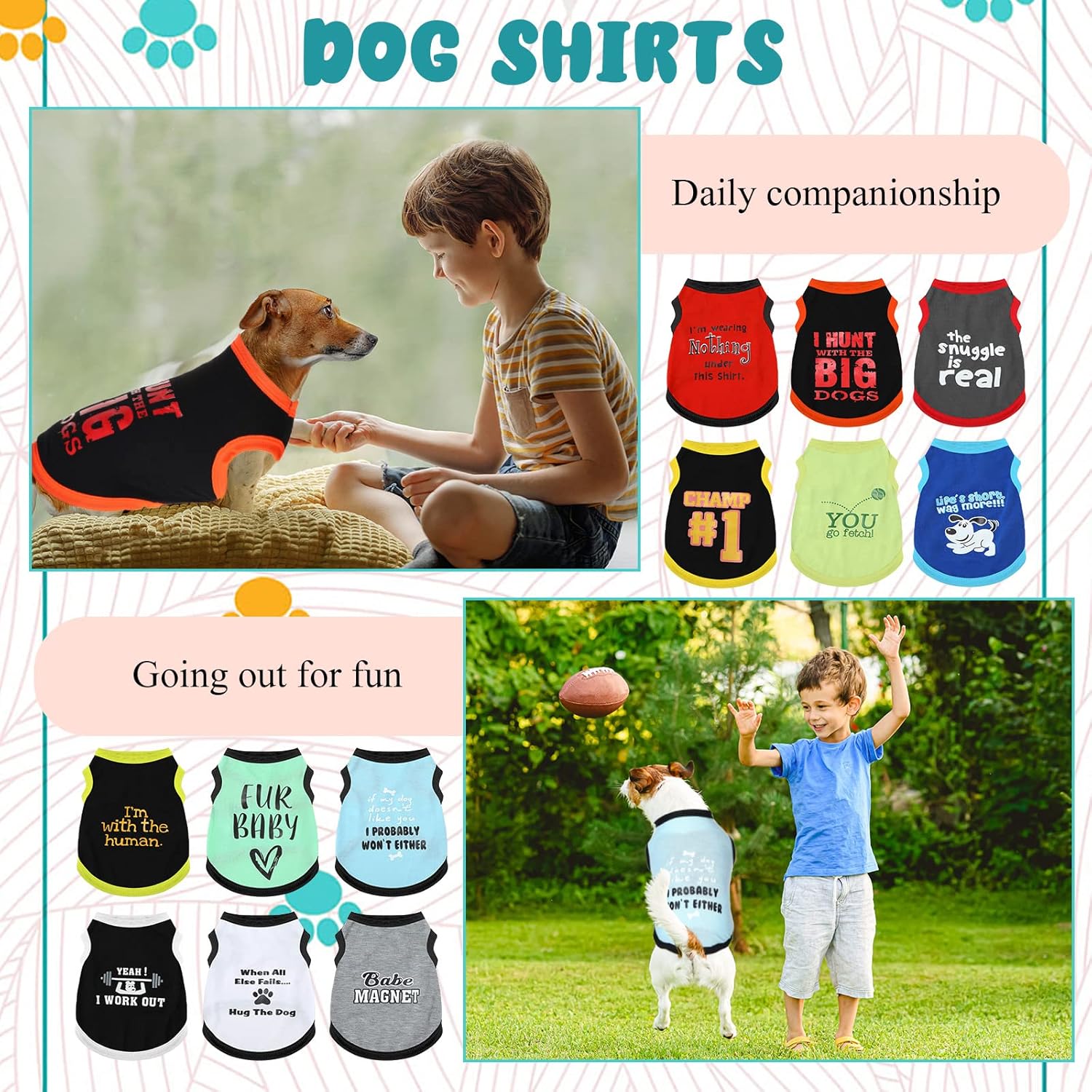 12 Pieces Dog Shirts Pet Printed Clothes with Funny Letters Summer Pet T Shirts Cool Puppy Vest Breathable Dog Outfit Soft Cat Sweatshirt for Chihuahuas Cats Accessories, 12 Styles(Large) - Happypetzone.online - Image 3