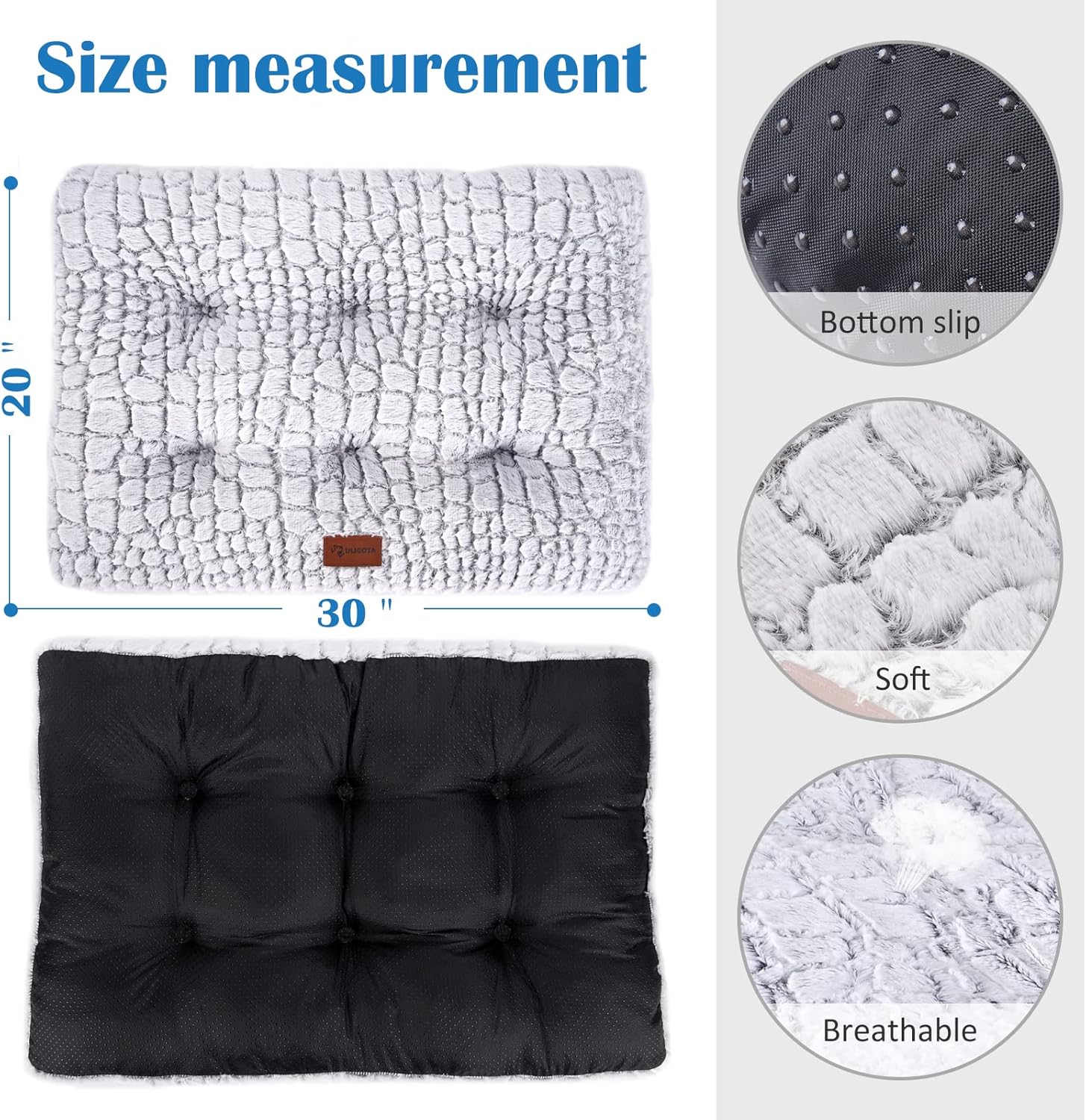 Dog Bed Crate Pad Plush Dog Crate Mat for Small Medium Large Dogs Soft Dog Bed Anti Slip Fulffy Comfy Kennel Pad - Happypetzone.online - Image 4