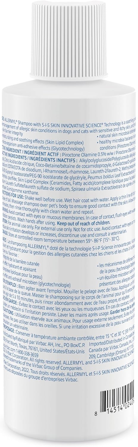 Allermyl Medicated Pet Shampoo Hypoallergenic, Soothing and Moisturizing Shampoo for Allergic Dogs and Cats (by Virbac) - Happypetzone.online - Image 5