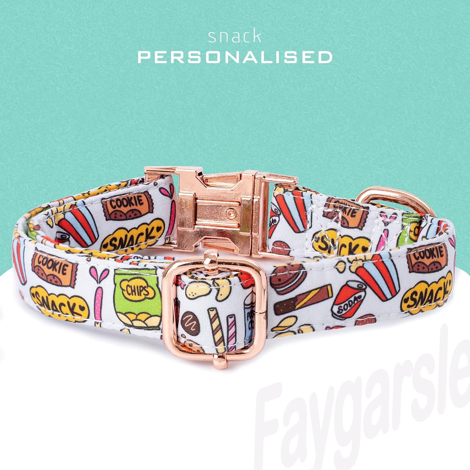 Faygarsle Snack Pattern Dog Collar for Small Medium Large Dogs Cute Puppy Collars for Female Dogs for Summer Spring Wedding Necklace Girl Dog Collar S - Happypetzone.online - Image 3