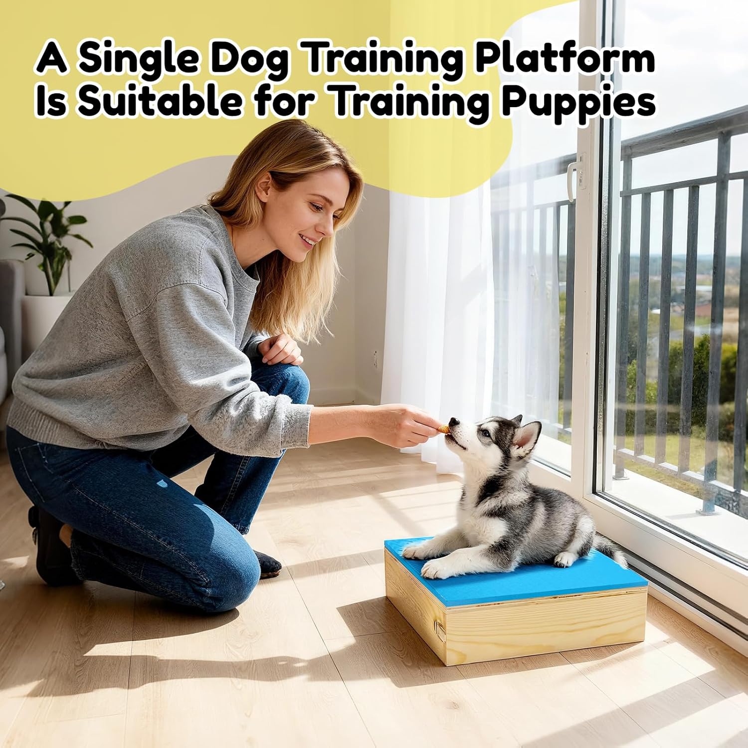 2 PCS Connectable Wooden Dog Training Platform Non-Skid Dog Place Boards with Foaming Surface Puppy Agility Training Equipment for Small and Medium Dogs - Happypetzone.online - Image 6