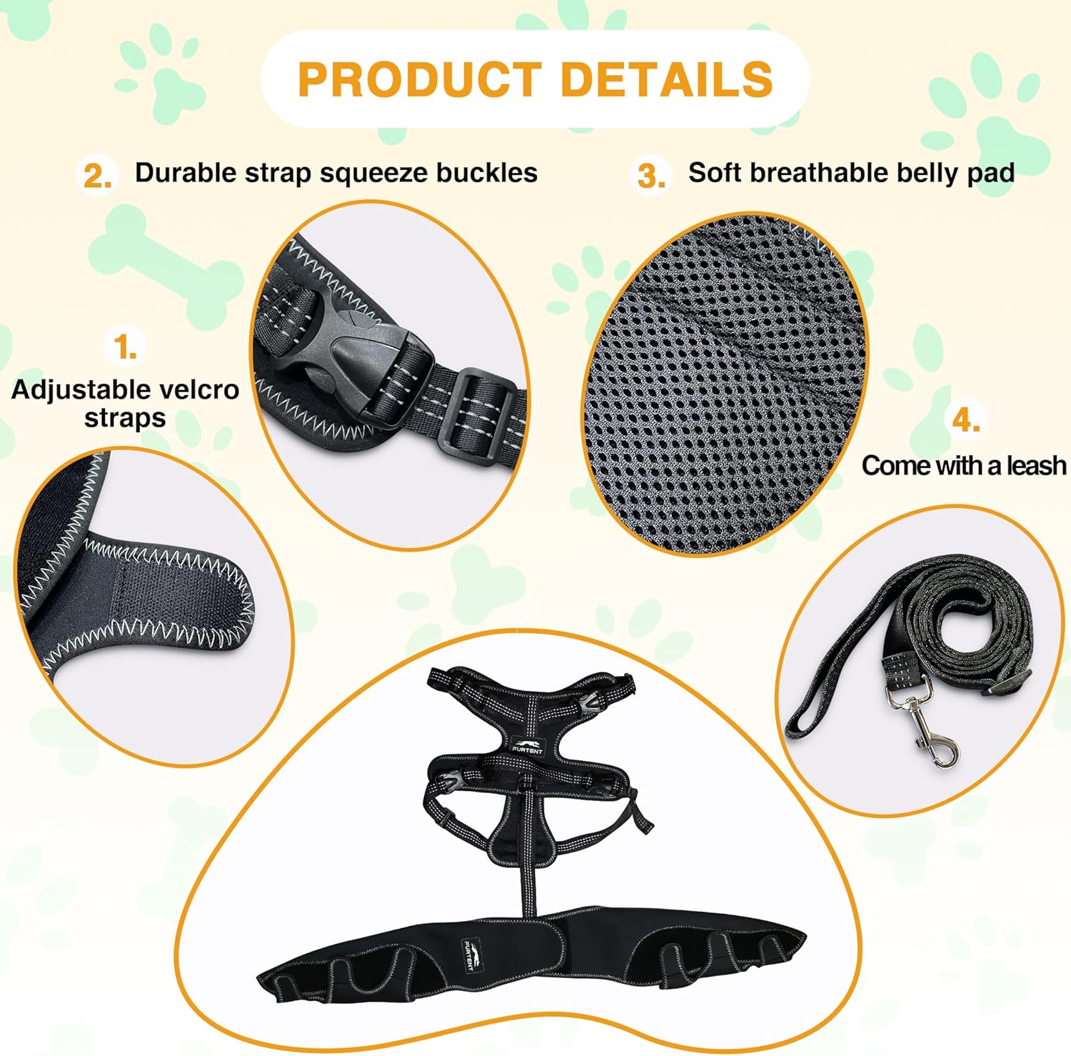 Dog Knee Brace for Torn ACL Hind Leg - Keeps Joints Warm and Stable, Upgraded Adjustable Leg Support, Dogs Rear Leg Wrap Harness Set for Leg Wound Care Prevents Licking - Happypetzone.online - Image 3