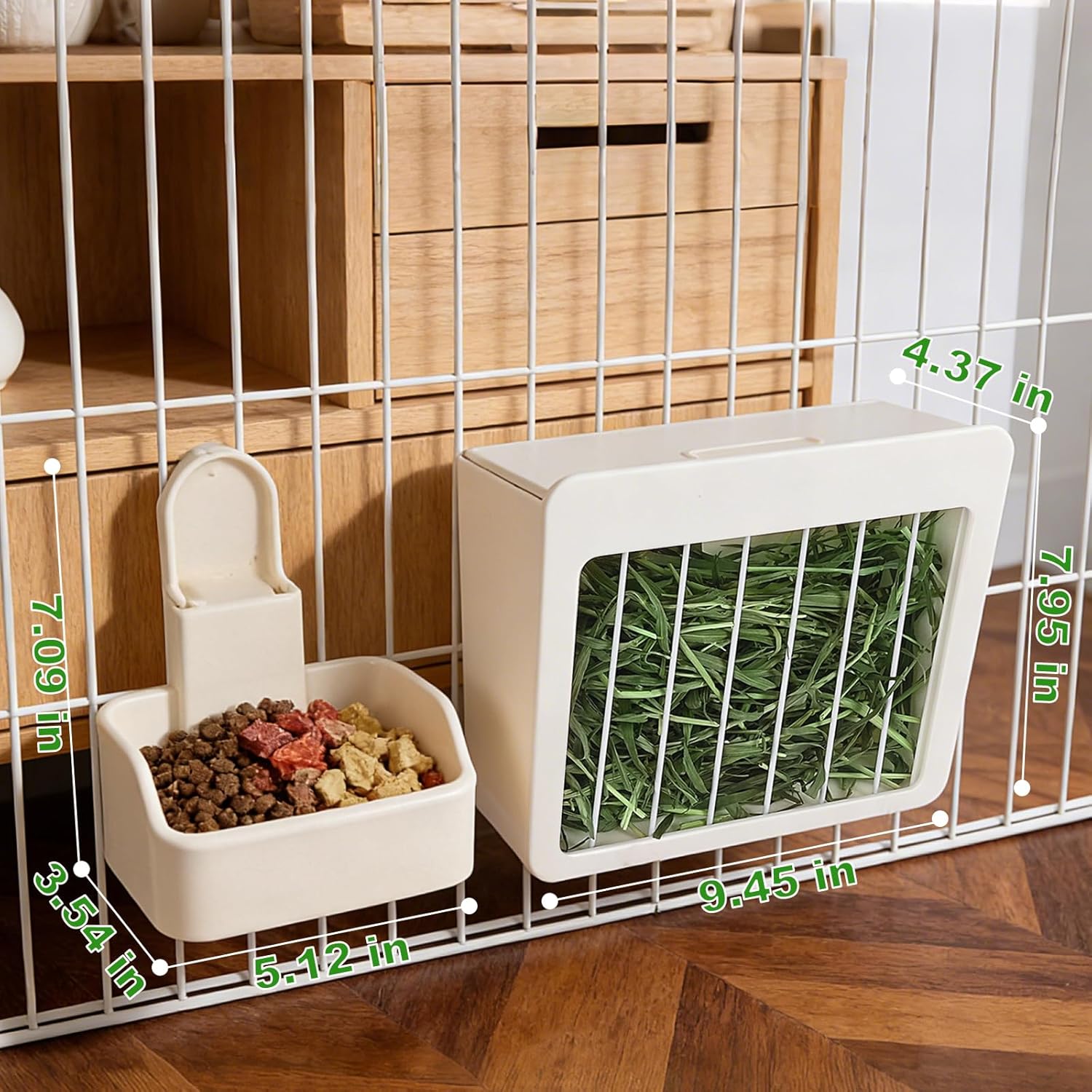 RUBYHOME Rabbit Hay Feeder Guinea Pig Food Feeder Adjustable Height Rabbit Feeder Guinea Pig Food Bowl Complete Bunny Bundle Bunny Accessories for Rabbits, Guinea Pigs, Chinchillas - Happypetzone.online - Image 2