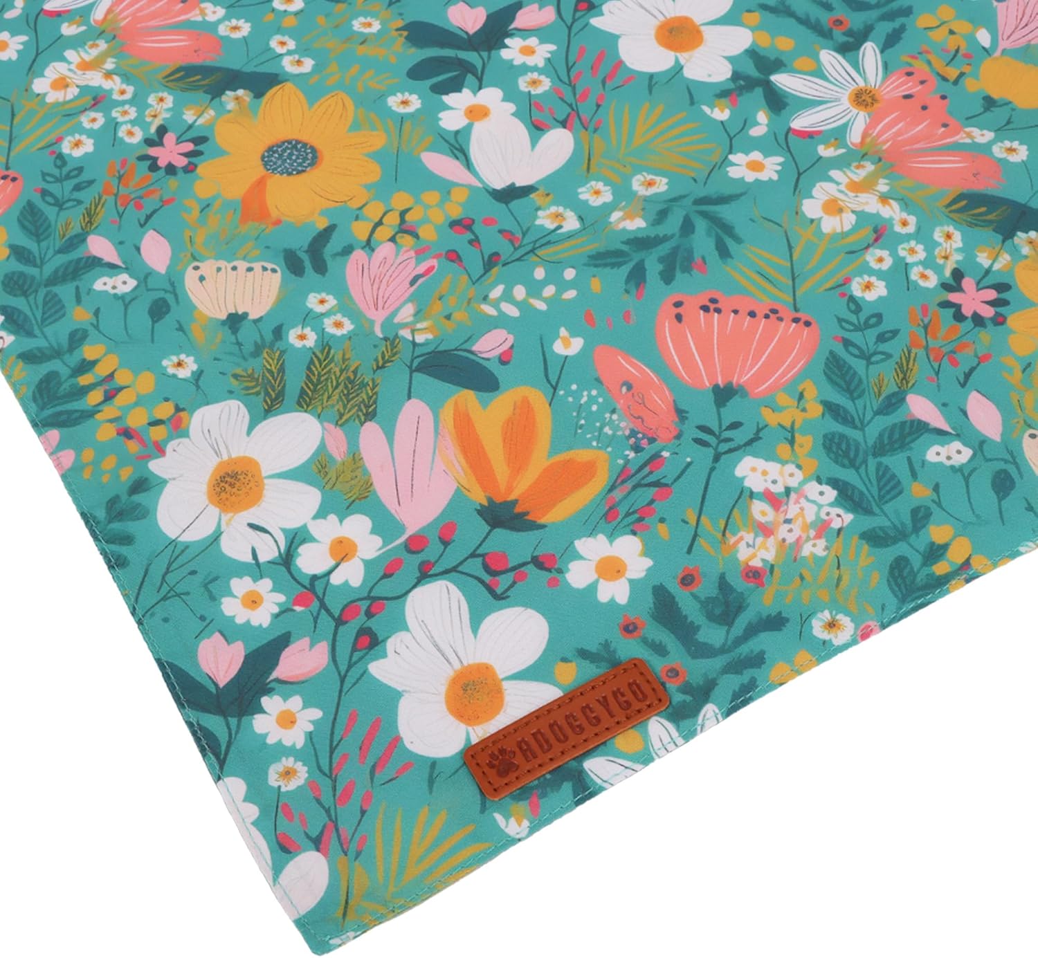 ADOGGYGO Floral Dog Bandana, Orange Green Flower Pet Scarf, Adjustable Fit Floral Bandanas for Medium Large Dogs Pets (Large) - Happypetzone.online - Image 6