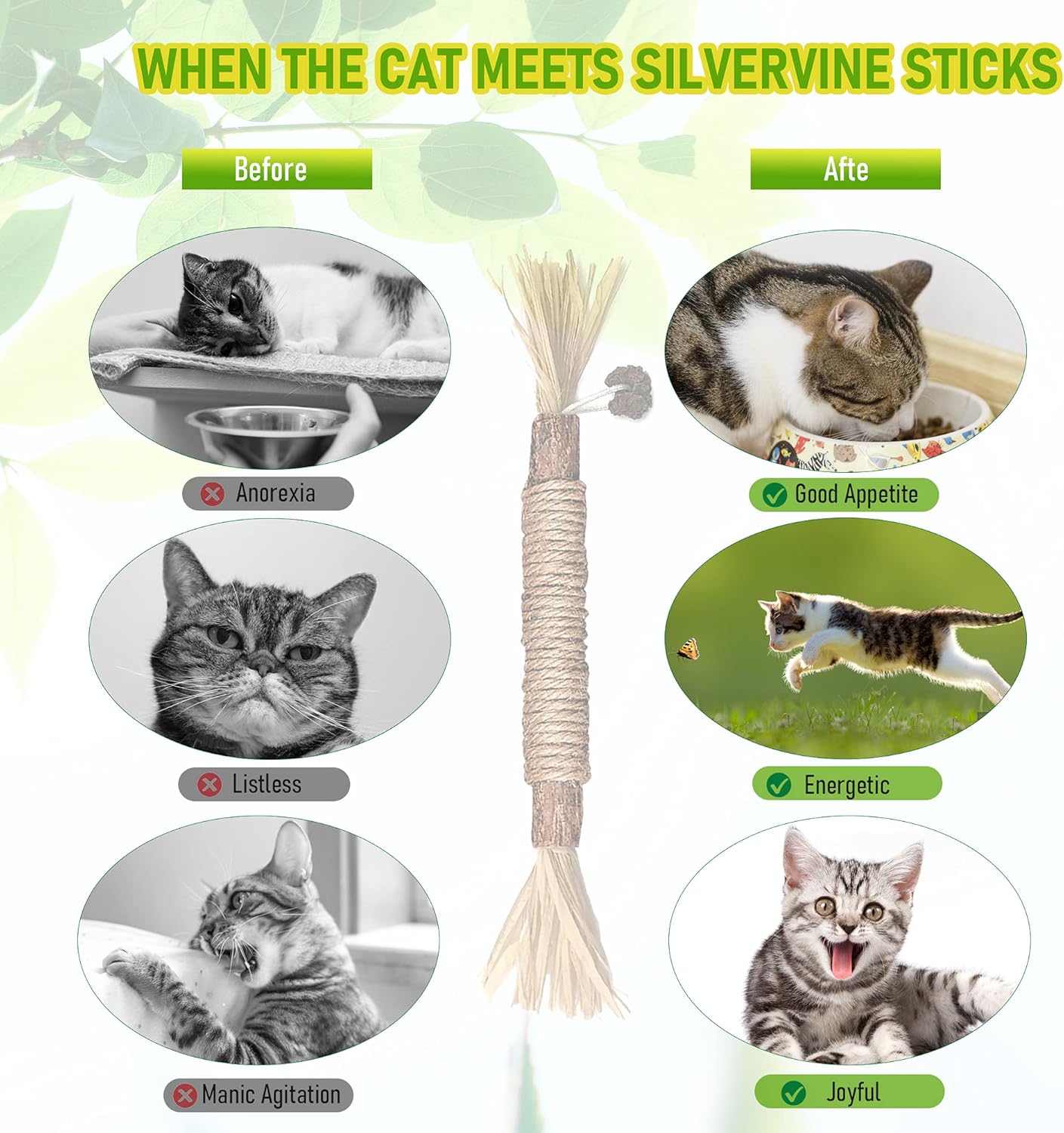 BAWAN Catnip Toys‖ Silvervine for Cats: Cute Cat & Kitten Toys for Indoor Cats Interactive‖ Cat & Kitten Teething Chew Toys for Aggressive Chewers‖ Silvervine Sticks Cat Dental Toy (1PCS) - Happypetzone.online - Image 5