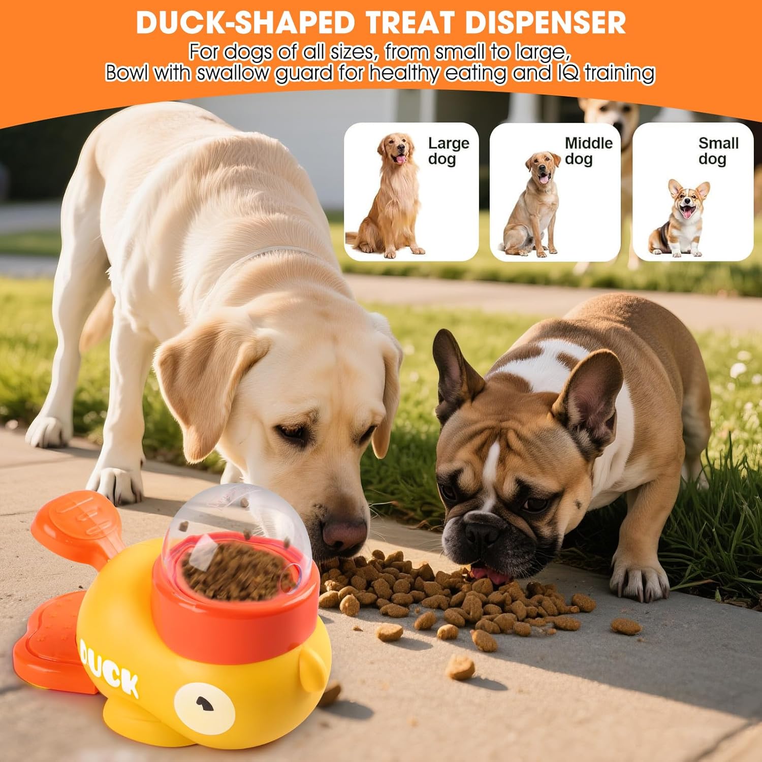 Dog Interactive Treat Dispenser, 2026 New Yellow Duck Cat Treat Dispenser, Interactive Dog Toys Food Puzzle Slow Feeder, Dog Food Slow Treat Feeding Dispenser for Small & Large Cats Dogs - Happypetzone.online - Image 6