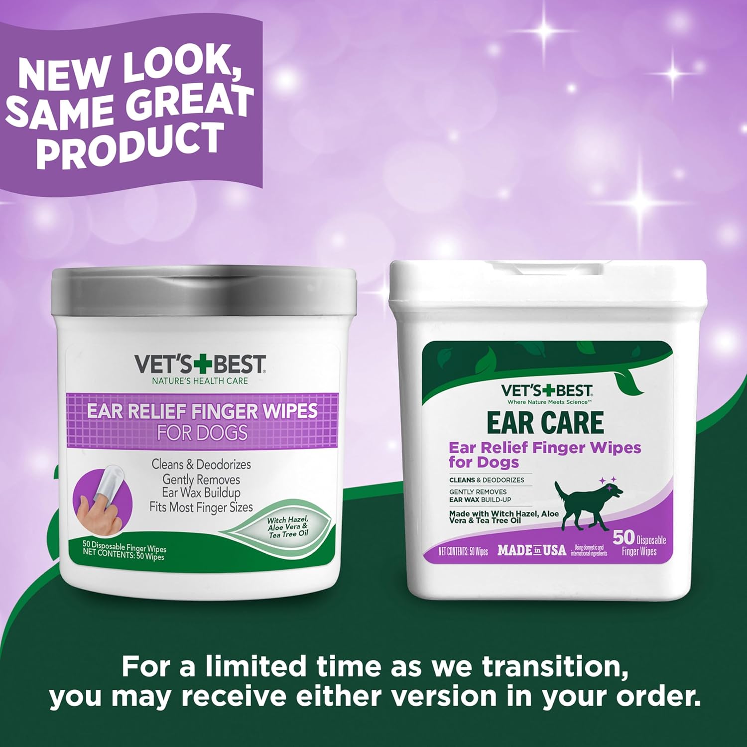 Vet's Best Ear Relief Finger Wipes, Ear Cleansing Finger Wipes for Dogs, Sooths & Deodorizes, 50 Disposable Dog Wipes - Happypetzone.online - Image 3