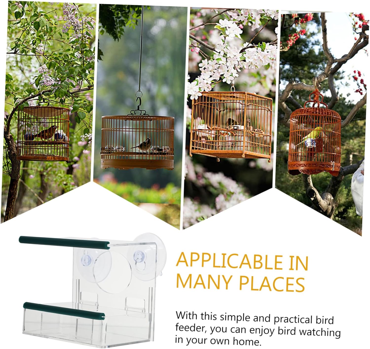 Angoily 1pc Bird Feeder Strong Cup Practical Feeding Tool for Garden Birds Transparent Design Non- Trough and Feeding - Happypetzone.online - Image 6