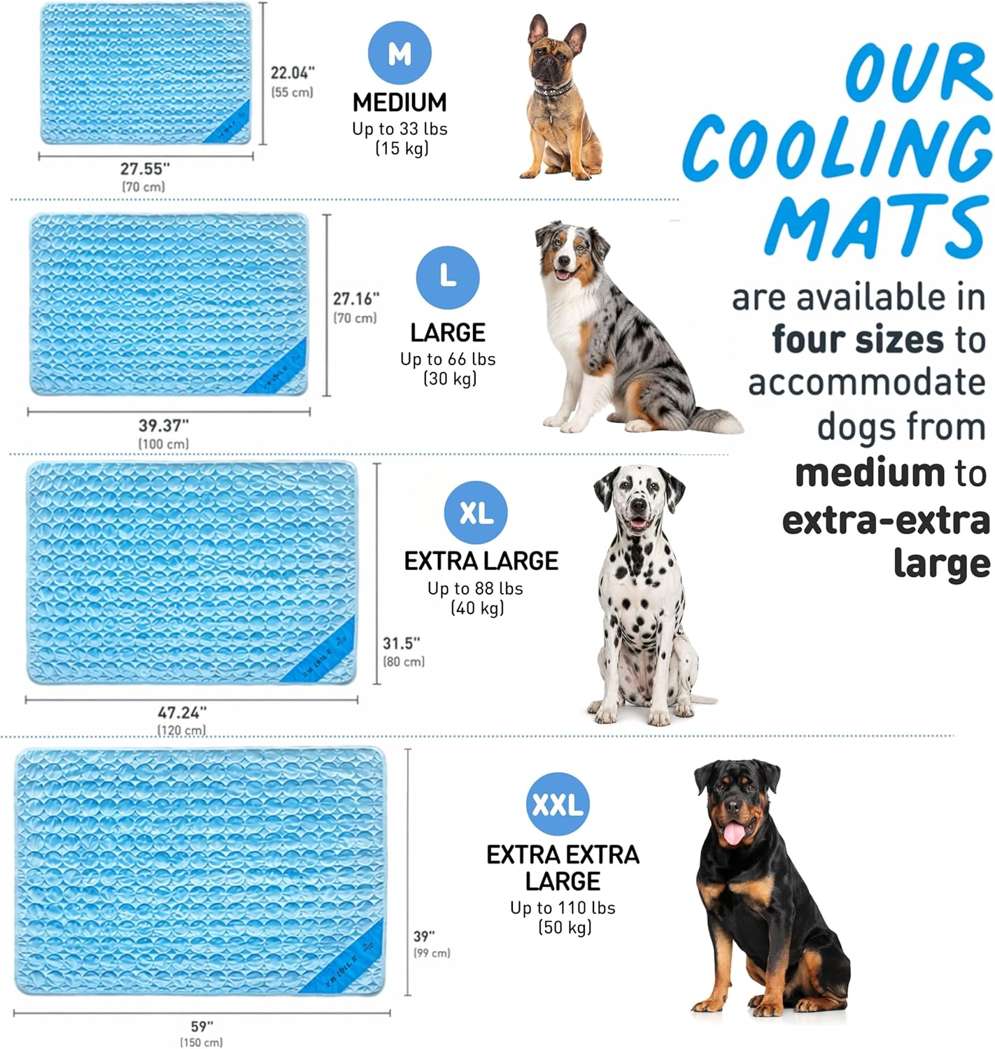 INSPECTOR TAIL Dog Cooling Mat - No Freeze Needed, Self-Cooling Pad for Large Dogs, Washable Portable for Crate Kennel Car Sofa Bed Floor, Indoor Outdoor Summer Use, 39"x27" with Carry Bag - Happypetzone.online - Image 4