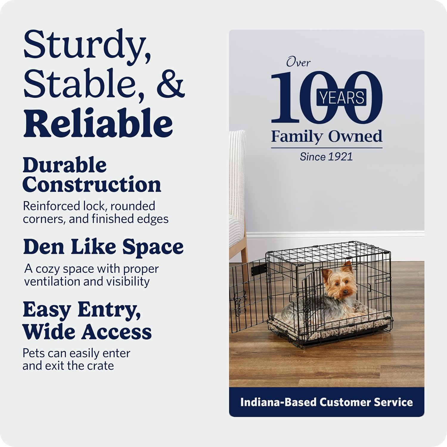 MidWest Homes for Pets 18-Inch iCrate for Tiny Breeds, Up to 10 lbs, Double Door Folding Dog Crate with Divider Panel, Leak-Proof Tray & Secure Latches, Portable, Durable & Easy to Assemble - Happypetzone.online - Image 6