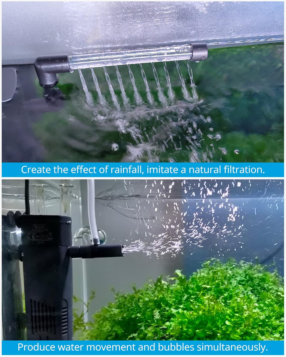 NICREW Aquarium Internal Filter, Submersible Power Filter with Multiple Function for Fish Tanks 2 to 5 Gallon, 40 GPH, 3.5W - Happypetzone.online - Image 3