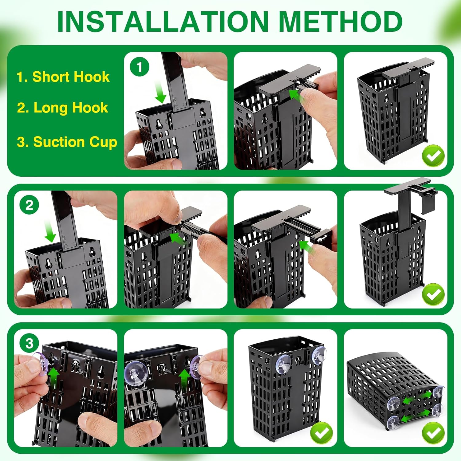 2026 Latest Upgraded Aquarium Plant Holder Adjustable Height with Extendable Hook and Suction Cup for Fish Tank Aquaponic Plant Cultivation and Aquascape Accessories Decorations (4 Pack) - Happypetzone.online - Image 9