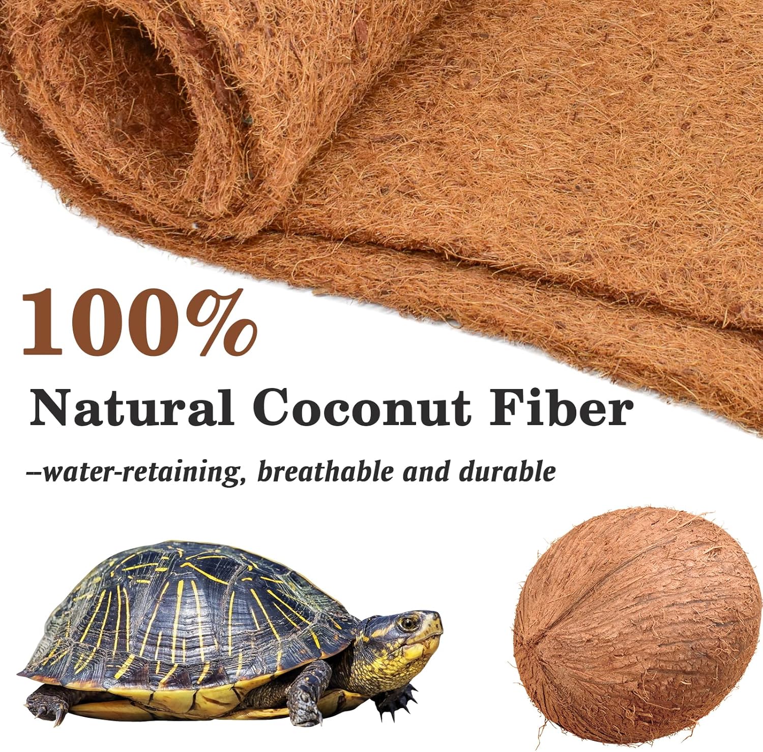 ZeeDix 3 Rolls Reptile Carpet, 16 x 36 inches Natural Coconut Fiber Liner Mat Flooring Accessories for Reptile Tank - Bearded Dragon Tortoise Lizard Turtle Snake Leopard Gecko Substrate Bedding - Happypetzone.online - Image 3