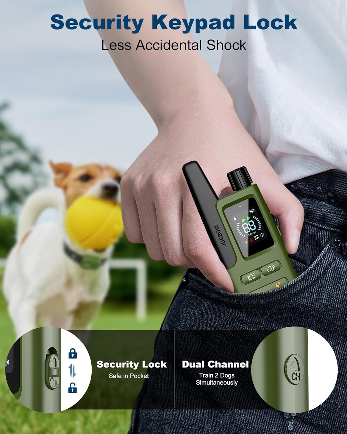 Jugbow Dog Shock Collar - 4200FT Dog Training Collar with Remote Innovative IPX7 Waterproof with 4 Training Modes, Rechargeable E-Collar for All Breeds - Happypetzone.online - Image 7