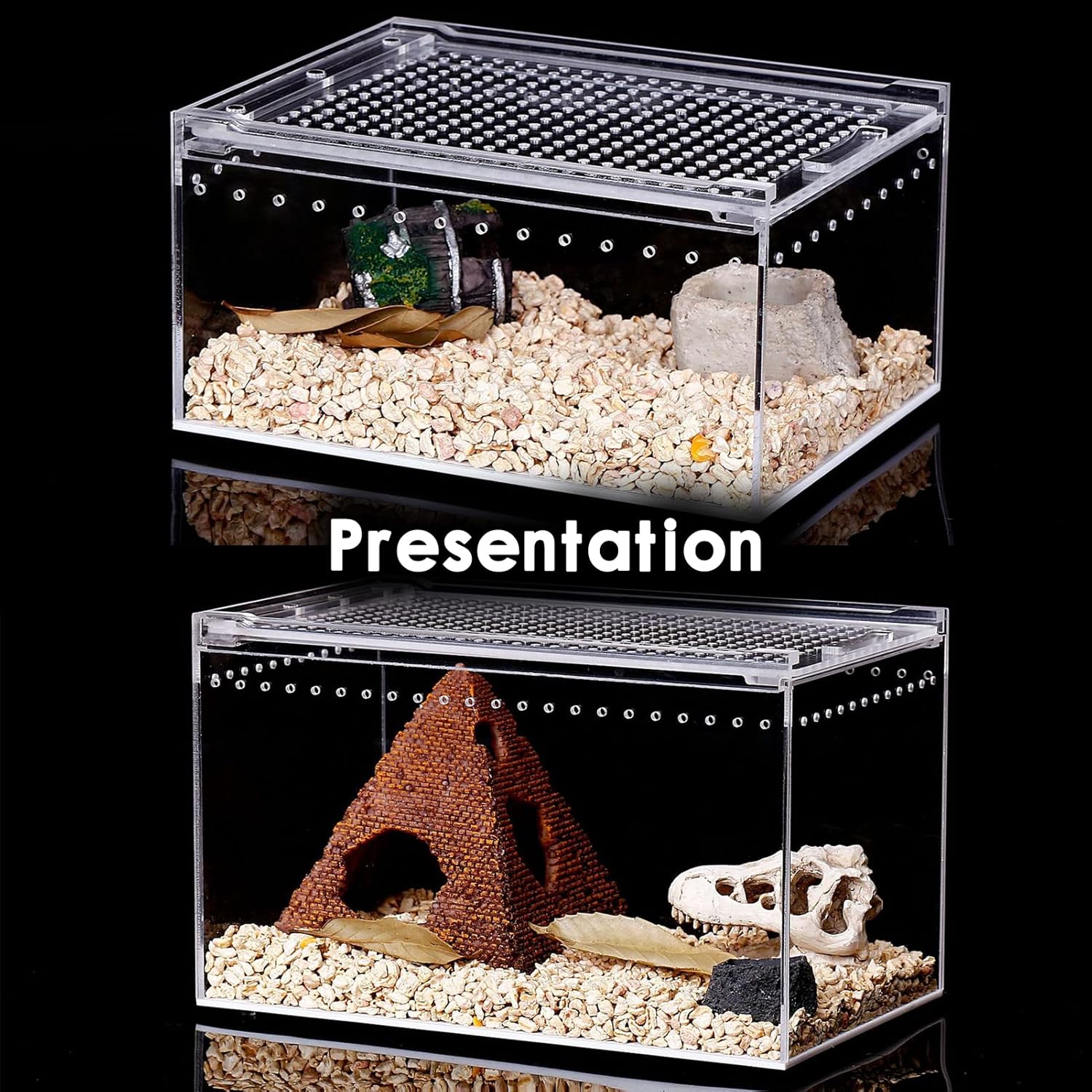 Reptile Terrarium - Amphibian Tank Starter Kit, Eco Rainforest Feeding Box, Amphibian Feeding Box, Suitable for breeding Lizards, Snakes, Chameleons,Jumping Spiders - Happypetzone.online - Image 5