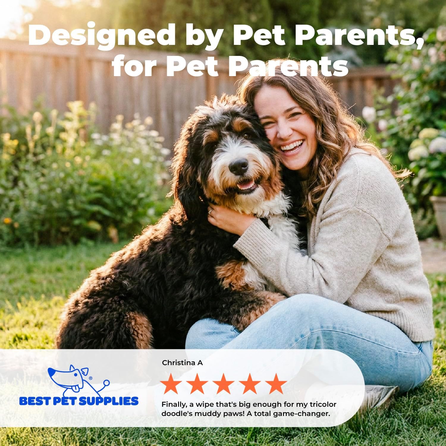 Best Pet Supplies 8" x 9" Large Dog Wipes - Cleaning and Deodorizing for Paws and Coat - Gentle Formula with Coconut Vitamin E for Puppies and Cats - 100 Count - Happypetzone.online - Image 7