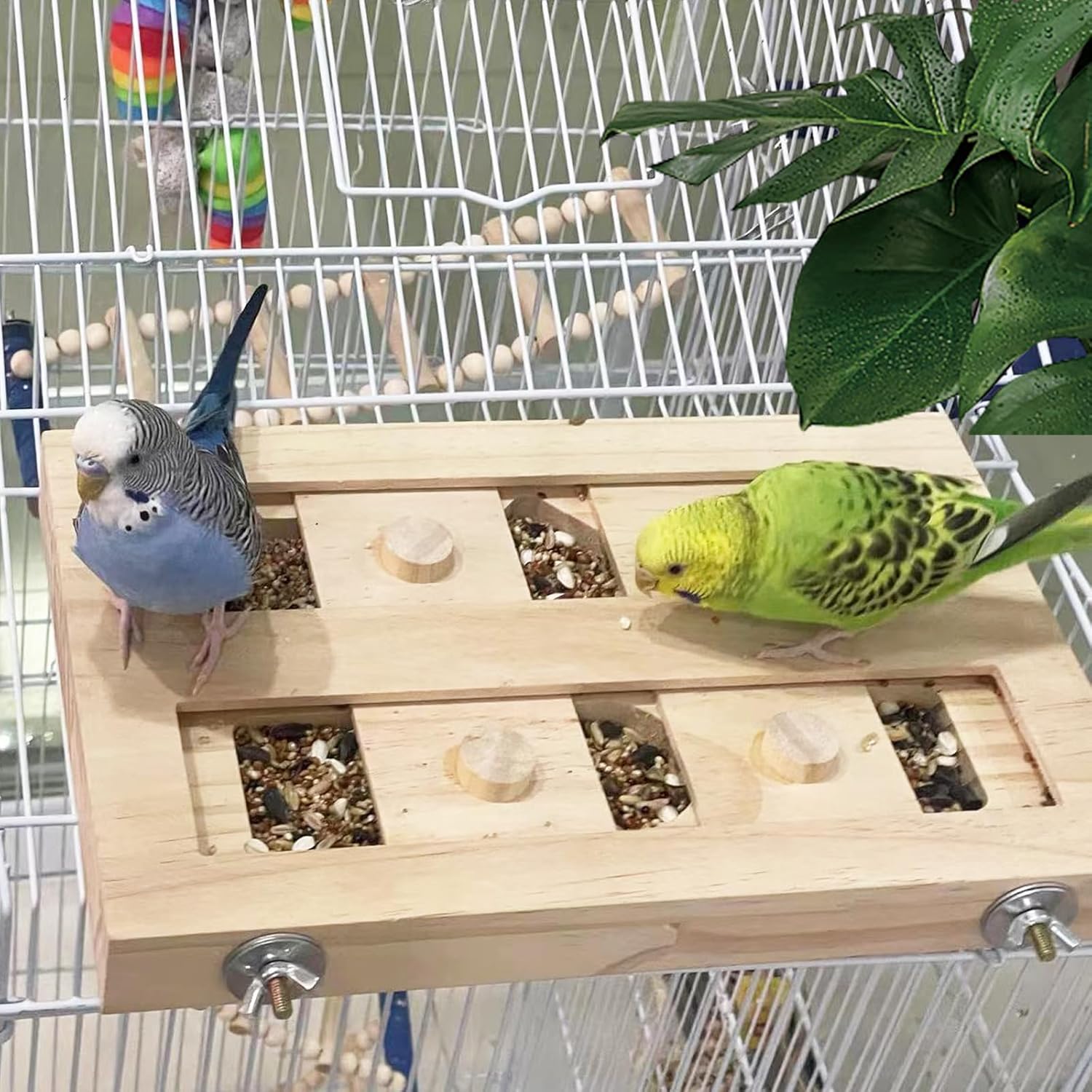 FlidRunest Extra-Large Wooden Bird Foraging Box Toy, Bird Puzzle Toy Seed Food Feeder, Enrichment Foraging Toy for Parrot, Parakeet, Cockatiel, Conure, Sun Conures, African Grey, Macaw - Happypetzone.online - Image 3