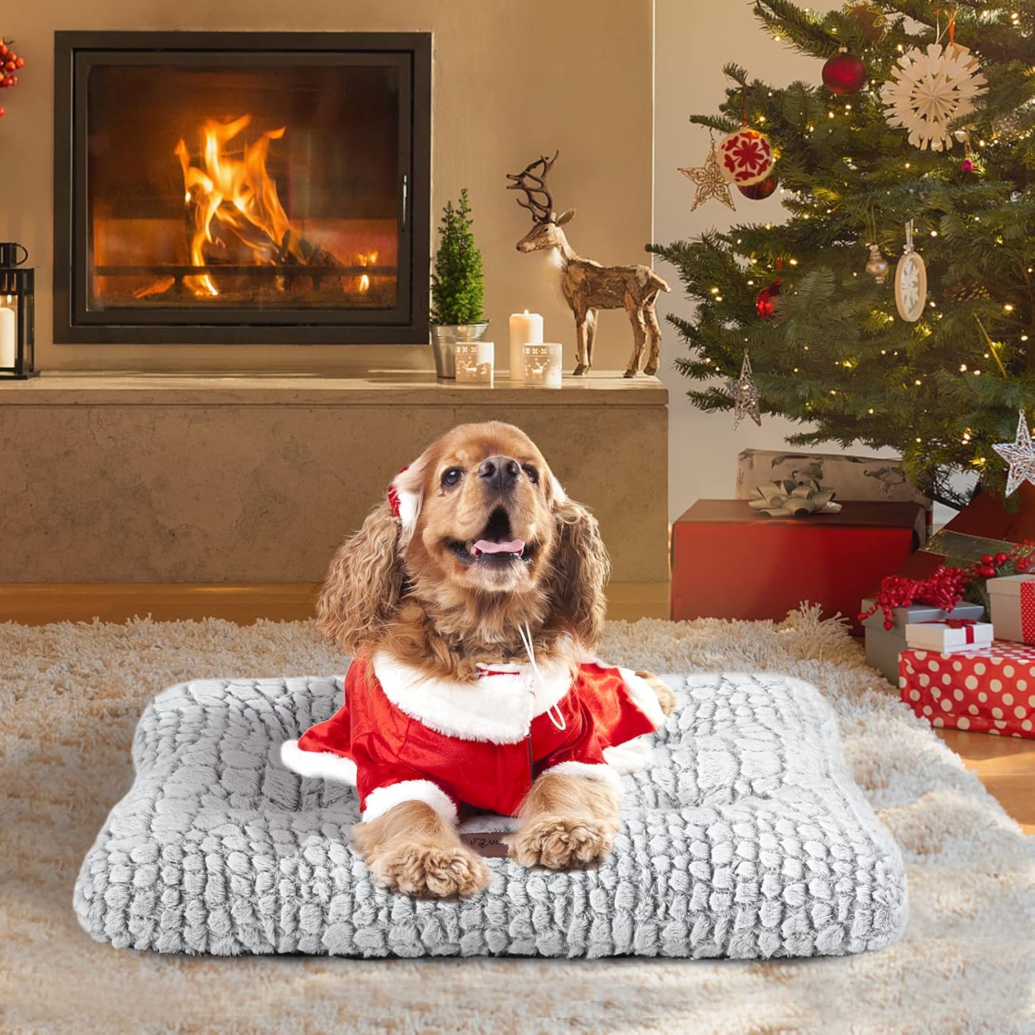 Dog Bed Crate Pad Plush Dog Crate Mat for Small Medium Large Dogs Soft Dog Bed Anti Slip Fulffy Comfy Kennel Pad - Happypetzone.online - Image 5