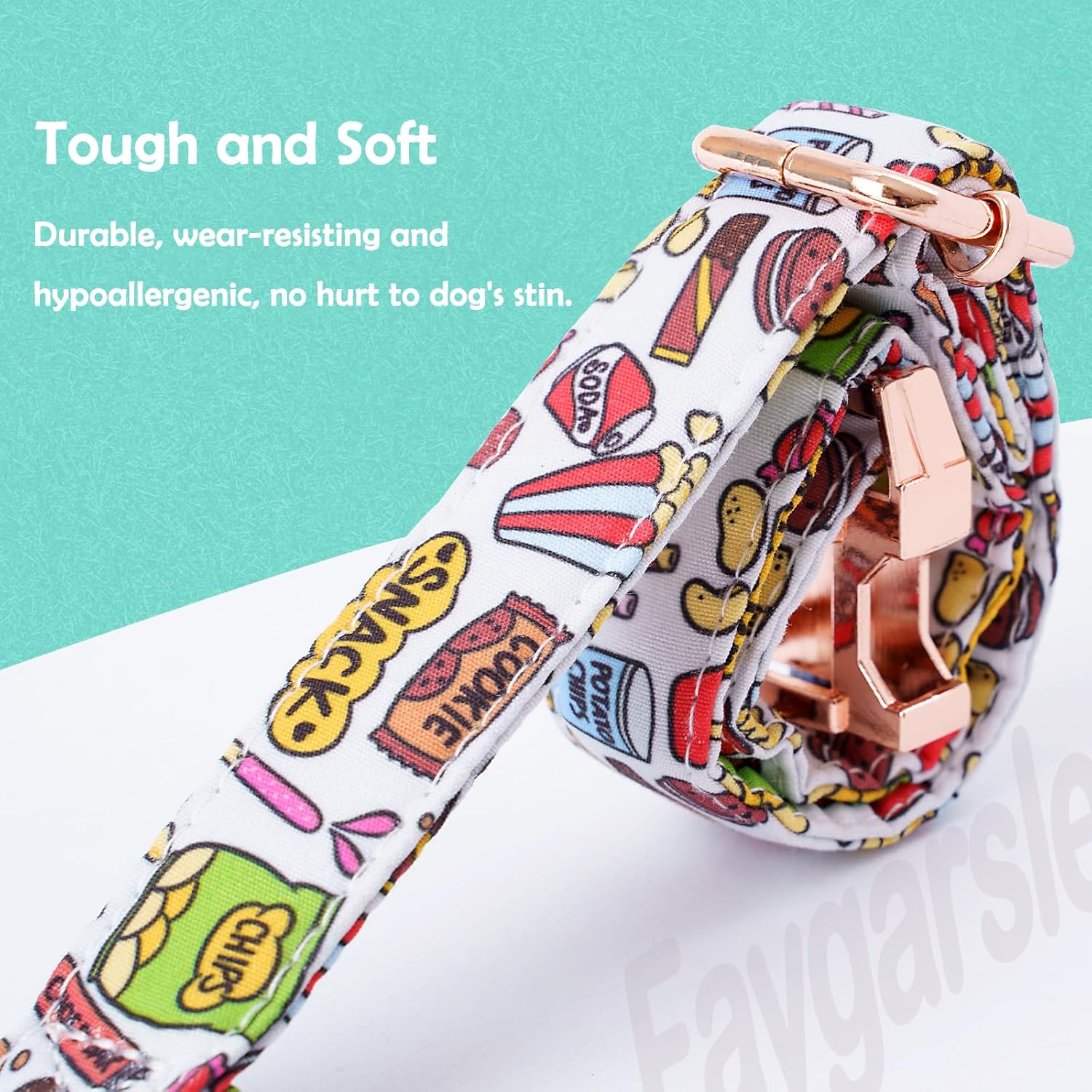 Faygarsle Snack Pattern Dog Collar for Small Medium Large Dogs Cute Puppy Collars for Female Dogs for Summer Spring Wedding Necklace Girl Dog Collar S - Happypetzone.online - Image 5