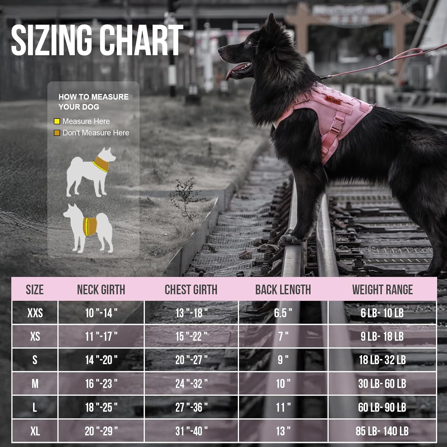 OneTigris Tactical Dog Harness Vest,No-Pull Service Dog Vest with Hook & Loop Panels,Adjustable Dog Vest Harness for Walking Hiking Training(Pink,XXS) - Happypetzone.online - Image 2
