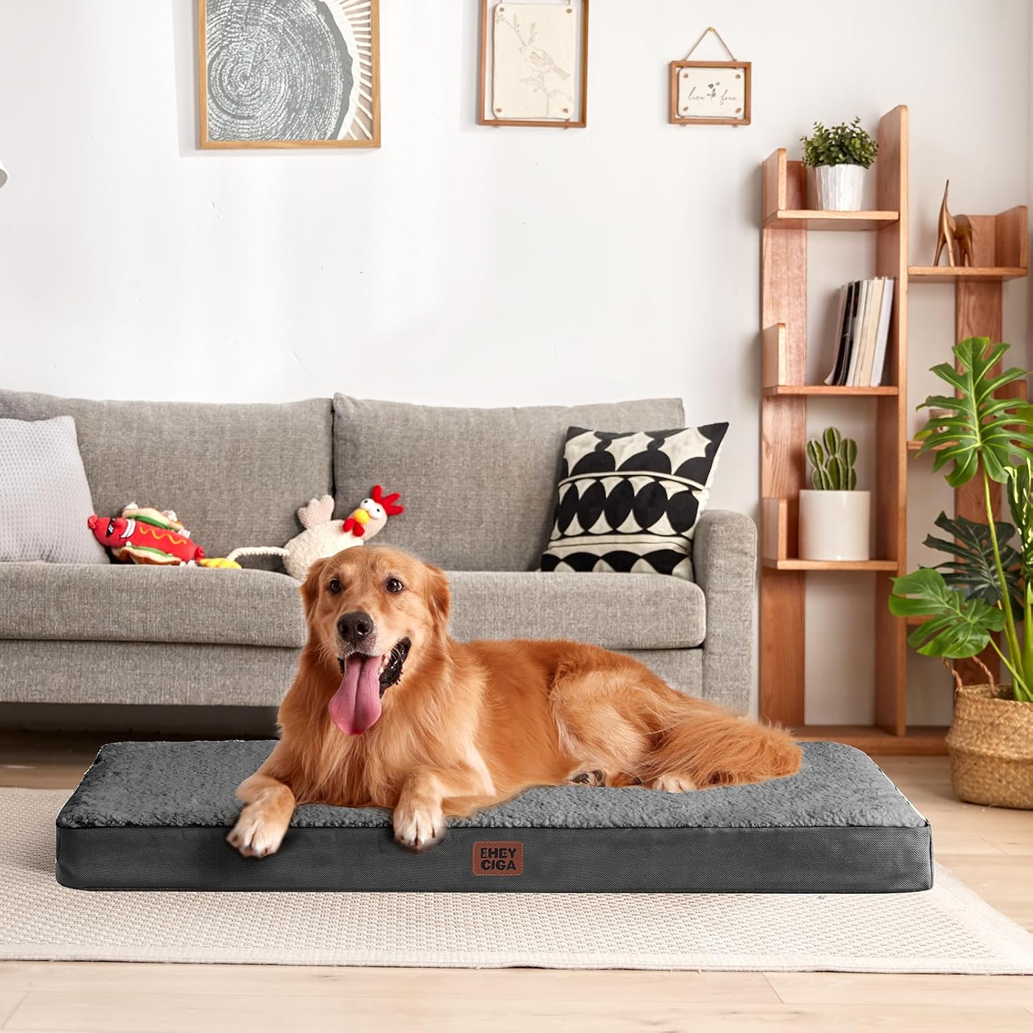 EHEYCIGA Orthopedic XL Dog Beds for Extra Large Dogs with Removable Washable Cover for Crate, Grey, 41x27 - Happypetzone.online - Image 7