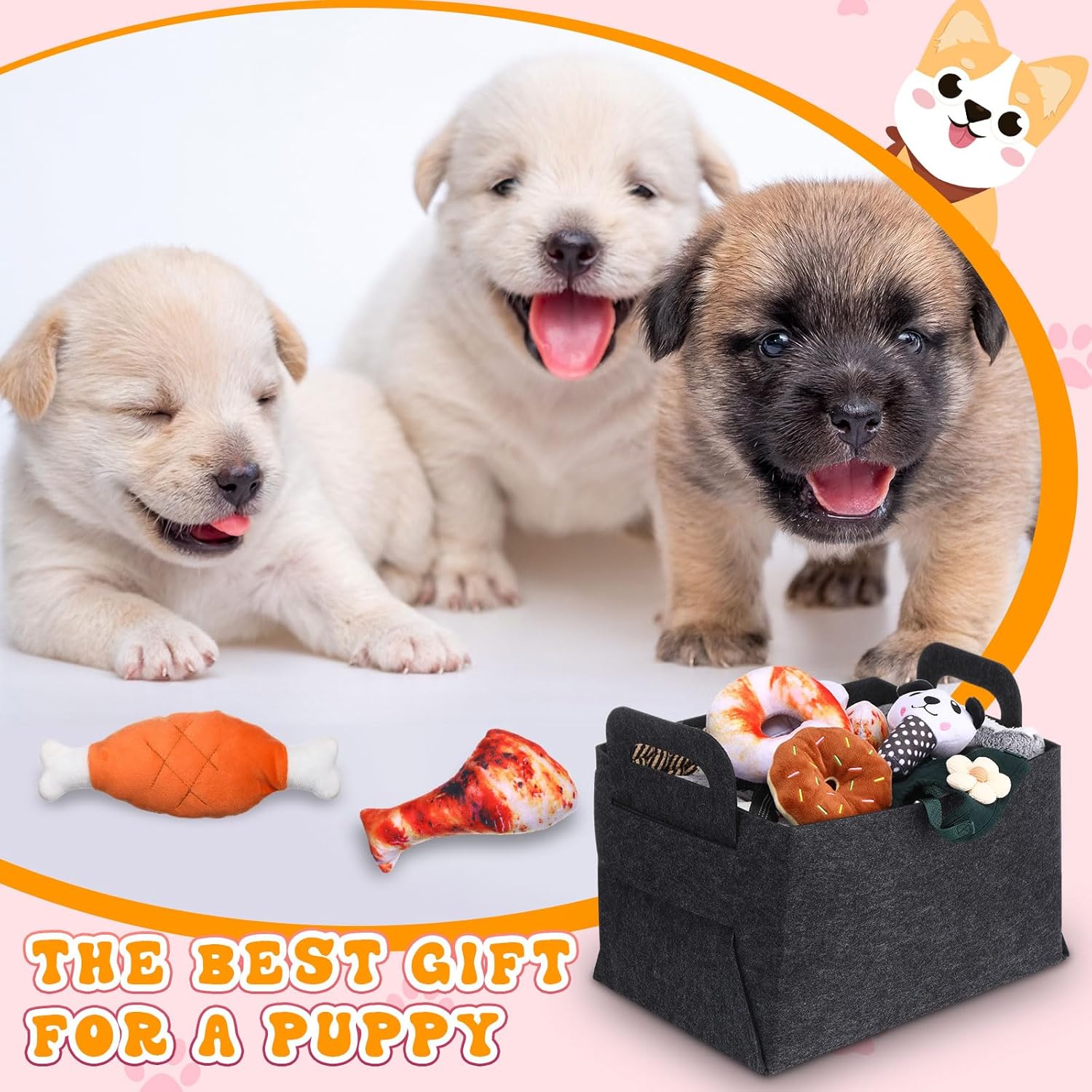 Abbylike 50 Pcs Puppy Supplies Starter Kit for Small Dogs Puppy Essentials Includes Leash, Bowls, Teeth Brushes, Water Bottle, and More Accessories for Dogs Pet Day Welcome Gift(Black) - Happypetzone.online - Image 7