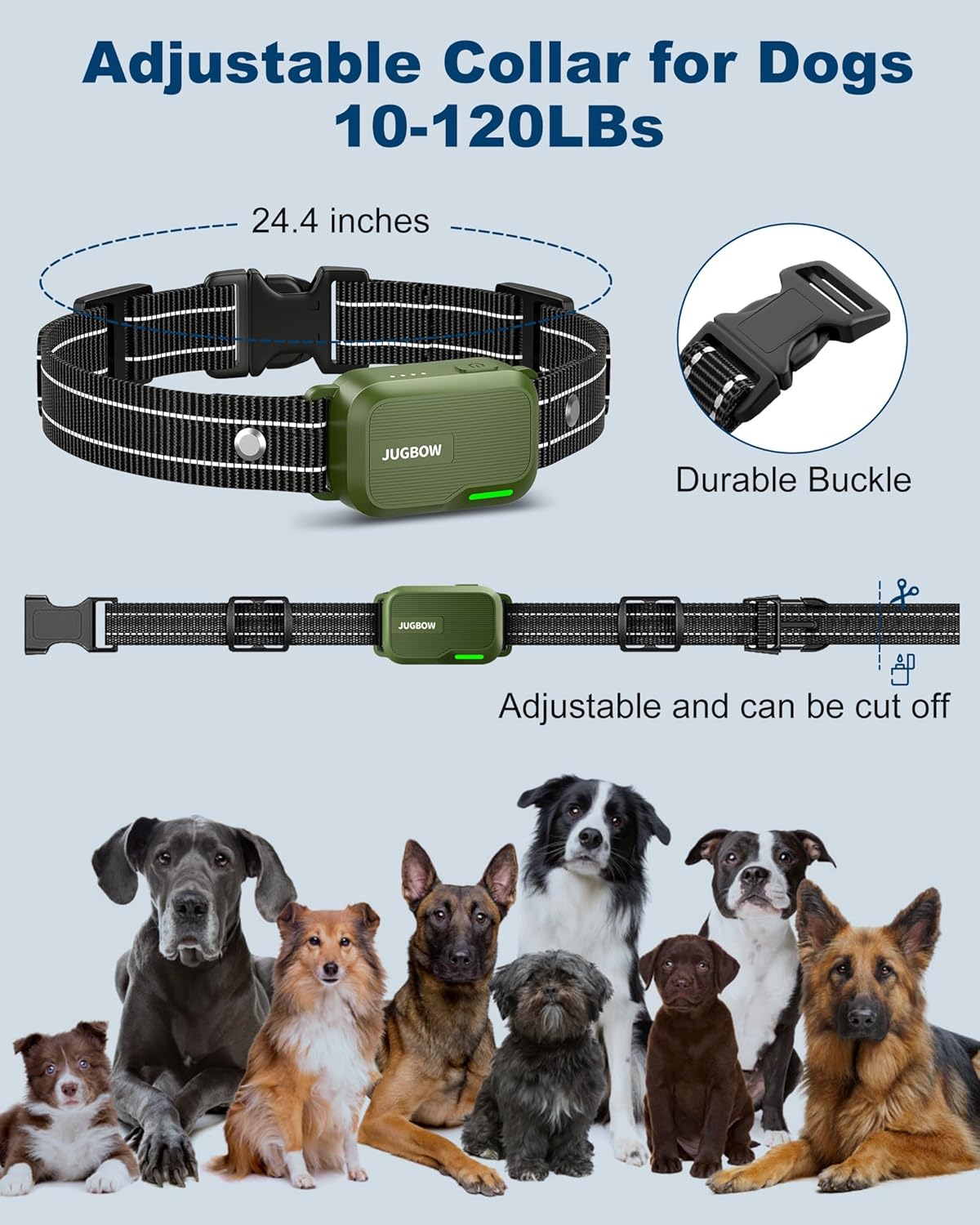 Jugbow Dog Shock Collar - 4200FT Dog Training Collar with Remote Innovative IPX7 Waterproof with 4 Training Modes, Rechargeable E-Collar for All Breeds - Happypetzone.online - Image 5