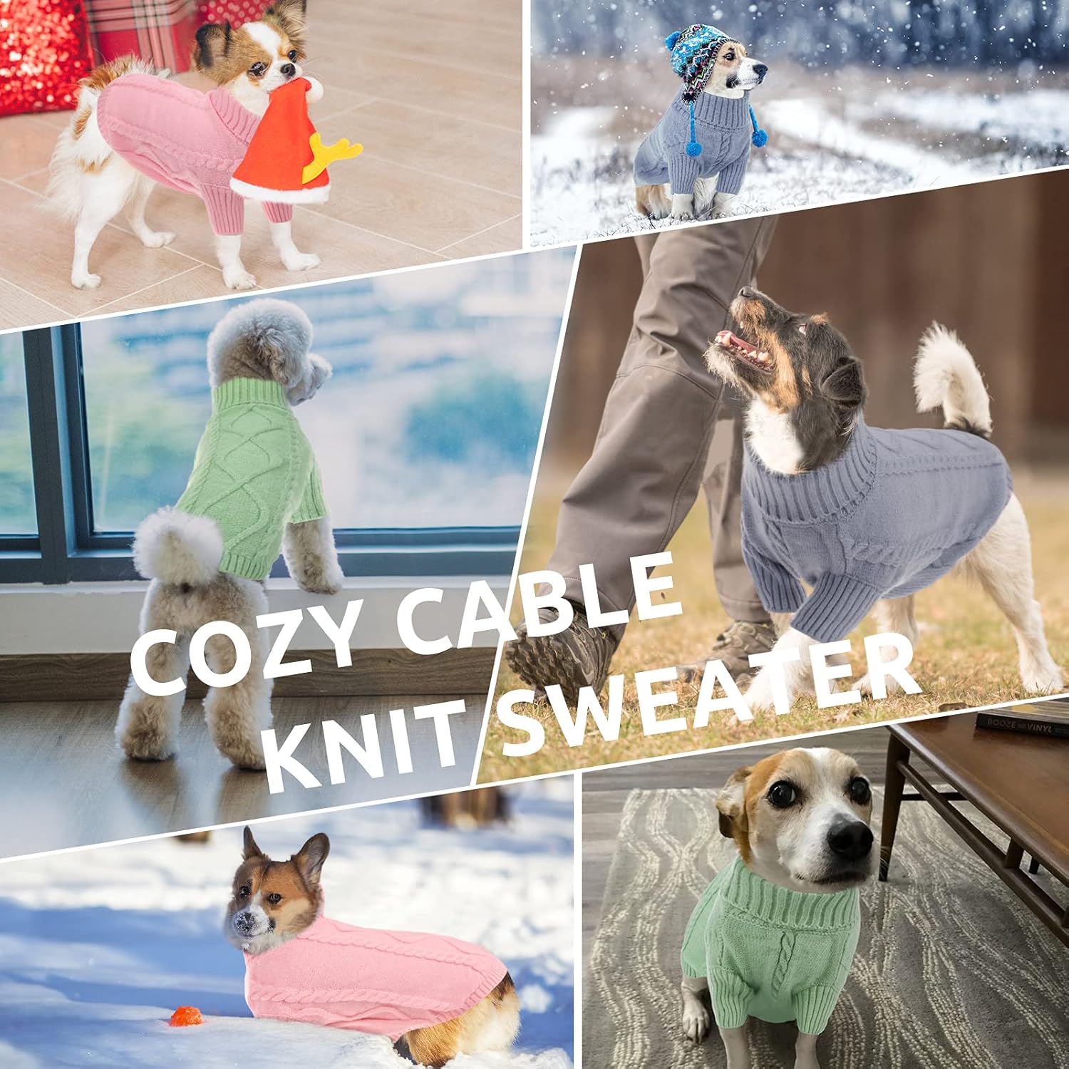 Queenmore Small Dog Pullover Sweater, Cold Weather Cable Knitwear, Classic Turtleneck Thick Warm Clothes for Chihuahua, Bulldog, Dachshund, Pug, Yorkie (Green, Small) - Happypetzone.online - Image 6
