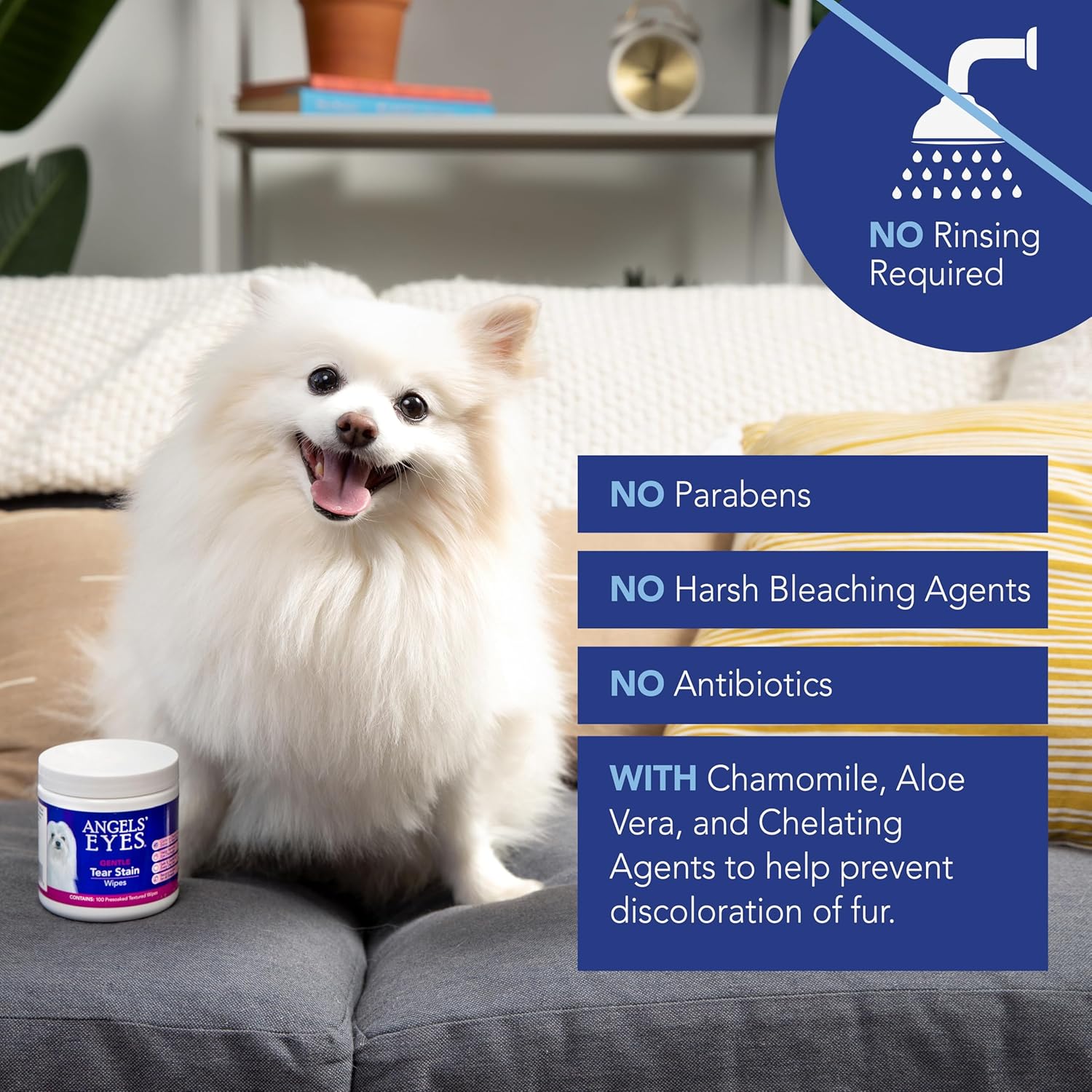 Angel's Eyes Gentle Tear Stain Wipes for Dogs and Cats - 100 Ct - Presoaked Textured (AEGTSW100) - Happypetzone.online - Image 3