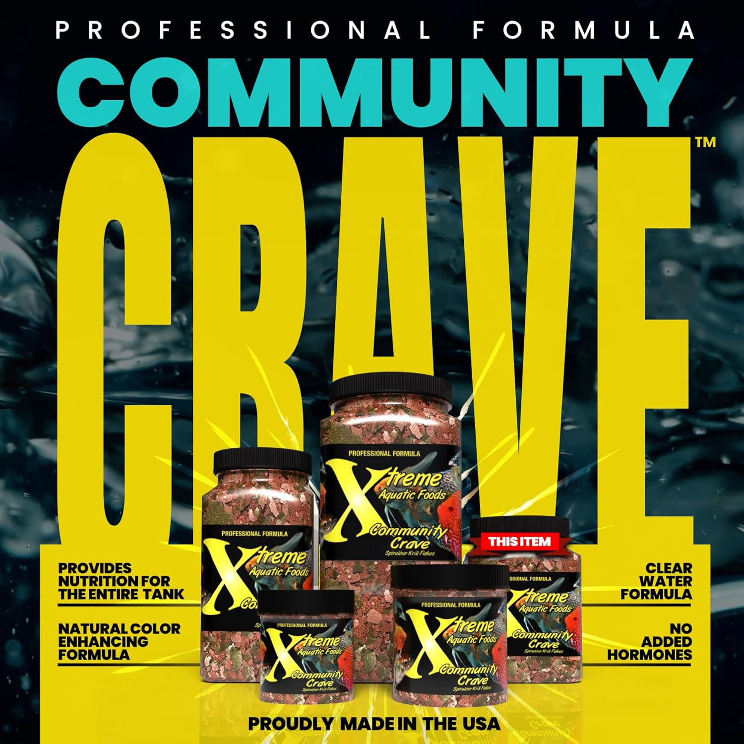 Xtreme Community Crave Flake - Krill & Spirulina Blend for Vibrant Colors, Immune Support and Digestive Health, Tropical & Freshwater Fish Nutrition – Premium Community Aquarium Food (3.5oz) - Happypetzone.online - Image 2