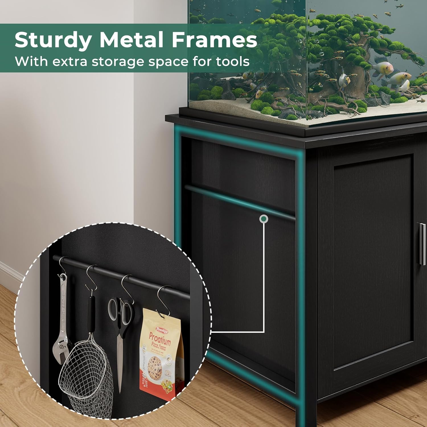 Miereirl 180-200 Gallon Fish Tank Stand, Heavy Duty Aquarium Stand,Fits 125/150/180/200 Gallon Tank Stand, Cabinet Storage for Fish Tank, Turtle Tank, Reptile Terrarium, 2200 lb Capacity - Happypetzone.online - Image 5
