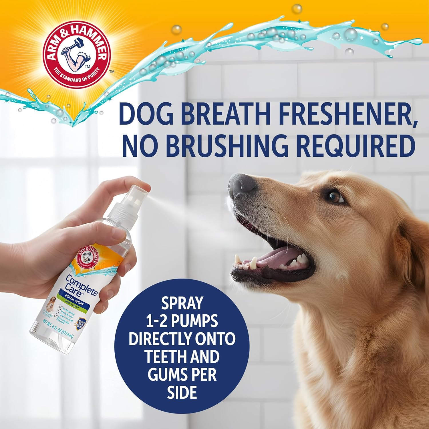 Arm & Hammer Complete Care Brushless Dental Kit for Dogs – Includes No-Brush Oral Gel + Dog Dental Spray, Fresh Breath, Tartar Control, Baking Soda Enhanced Dental Dog Supplies, 4 Fl Oz Each - Happypetzone.online - Image 6