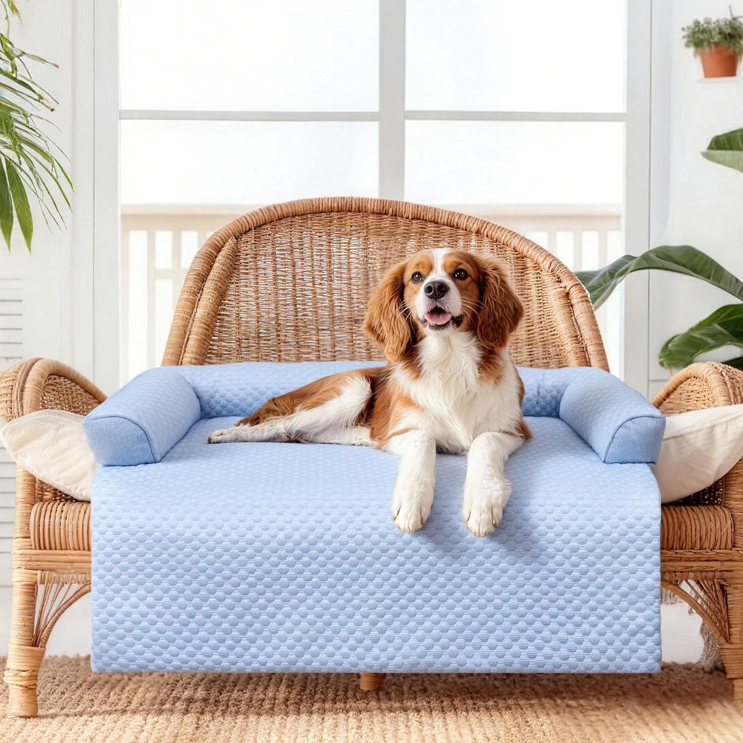 WATANIYA PET Cooling Dog Bed, Washable Cooling Mat for Large Dogs with Removable Cover, Self Cooling Couch Cover for Dog, Non-Slip Dog Couch Bed, 41x37 Inch, Blue - Happypetzone.online - Image 9