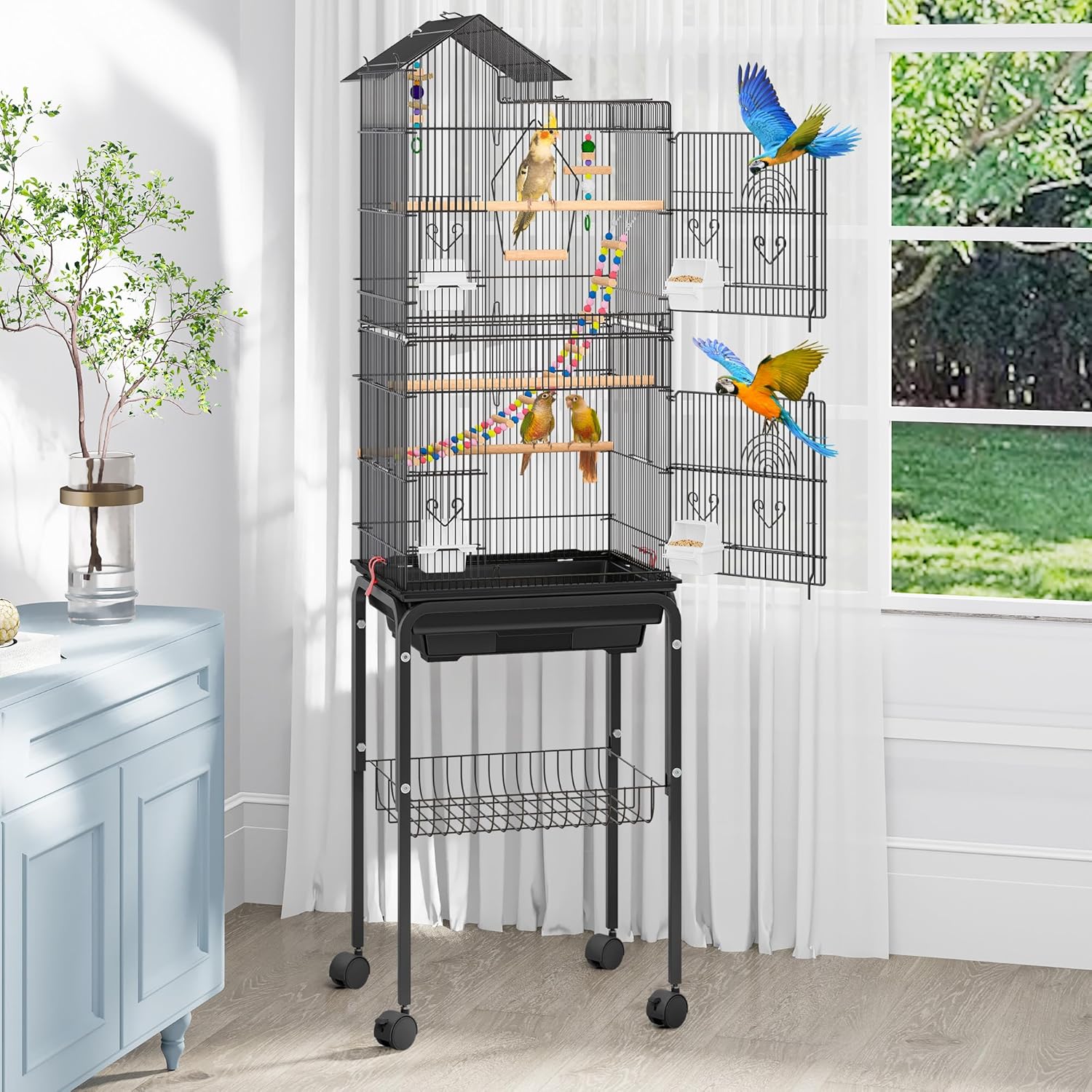 bird cage with stand