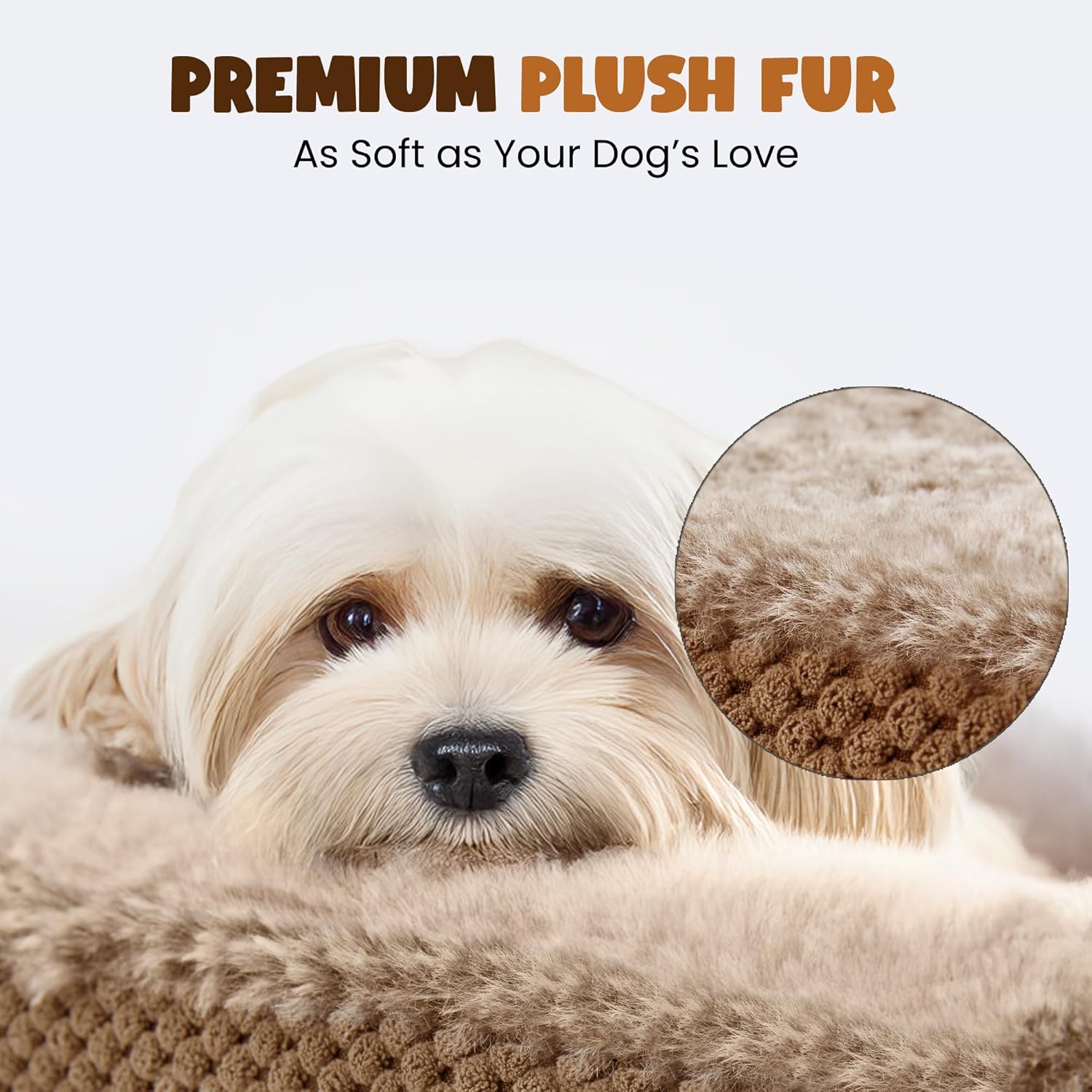 Orthopedic Dog Bed for Extra Large Dogs, XXL 52 Inches Oval Pet Bed with Memory Foam, Removable Washable Cover, Bolstered Sides, Non-Slip Bottom, Designed for Senior Dogs, Camel - Happypetzone.online - Image 5