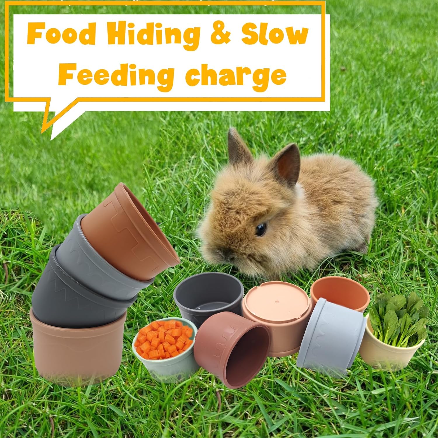 8 Pcs Stacking Cups for Small Animal Toys,Nesting Rabbit Toys of Different Sizes,Safe Plastic Colorful Nesting Toys for Bunny Guinea Pig Hiding Food and Playing - Happypetzone.online - Image 3