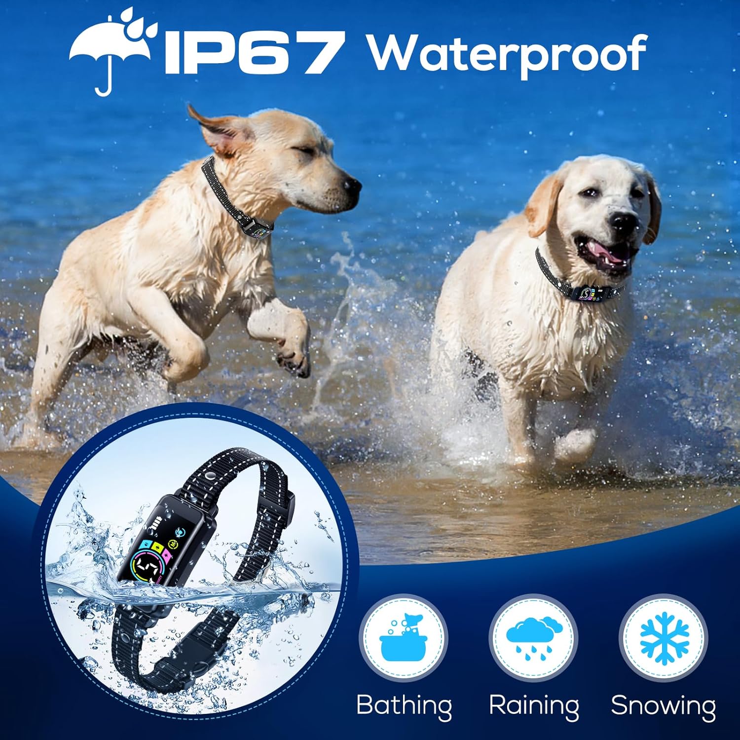 Bark Collar, 2 Pack Smart Dog Bark Collar for Large Medium Small Dogs, Anti Barking Device for Dogs Training Collar with Beep Vibration Harmless Shock, 5 Adjustable Sensitivity (Black) - Happypetzone.online - Image 6
