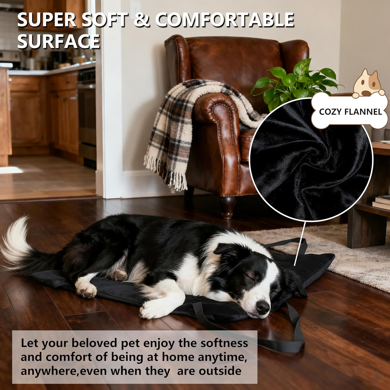 Portable Dog Mat, Waterproof Outdoor Pet Mat for Camping Sleeping, Pet Cushion Pad with Handle for Small Dogs, Outdoor Training Dog Bed for Puppies, Easy to Carry, Super Soft - Happypetzone.online - Image 5