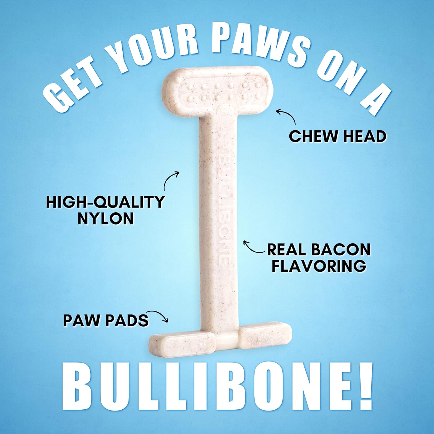 Bullibone Nylon Dog Chew Toy for Aggressive Chewers - Dental Hygiene Bone with Bacon Flavor, Durable Tough Chew Toys for Small Dogs, Indestructible Dog Bone - 2 Pack - Happypetzone.online - Image 3