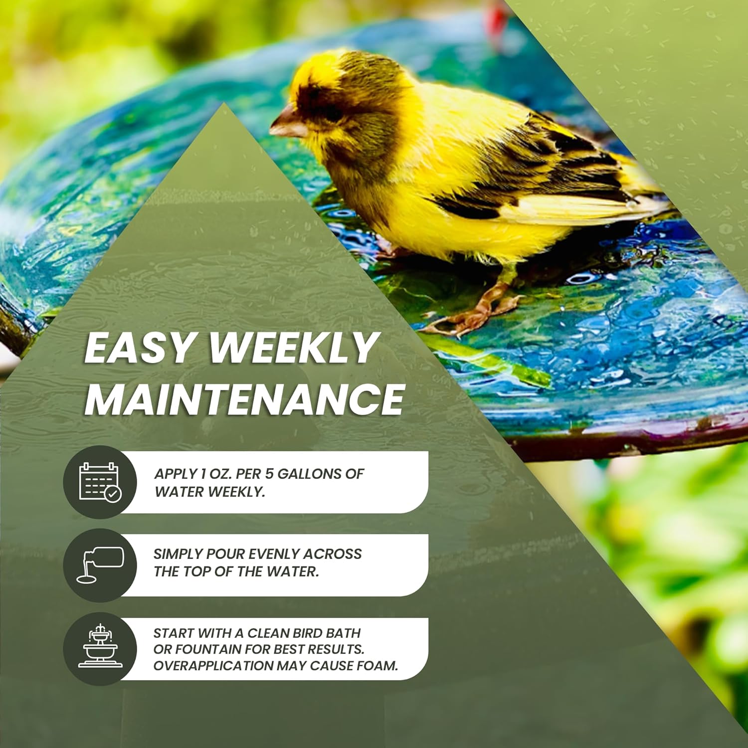 16oz Bird Bath Cleaner, Cleans 80 Gallons of Water, Ideal Fountain Cleaner Safe for Birds, Bird Bath Fountains Clarifier, Liquid Birdbath and Fountain Maintenance, Promotes Clean & Clear Water - Happypetzone.online - Image 6