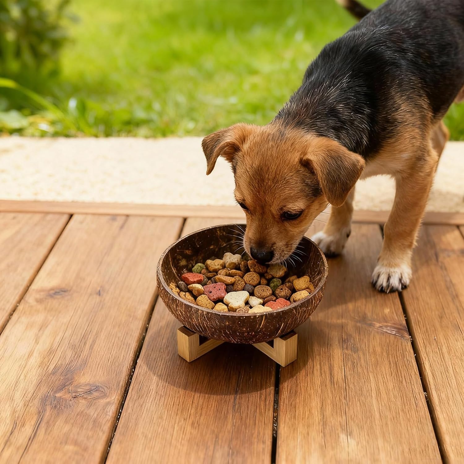Handmade Natural Coconut Shell Dog Bowl, Eco-Friendly Pet Food Dish, Easy-to-Clean Sustainable Feeding Bowl for Small Dogs - Happypetzone.online - Image 5
