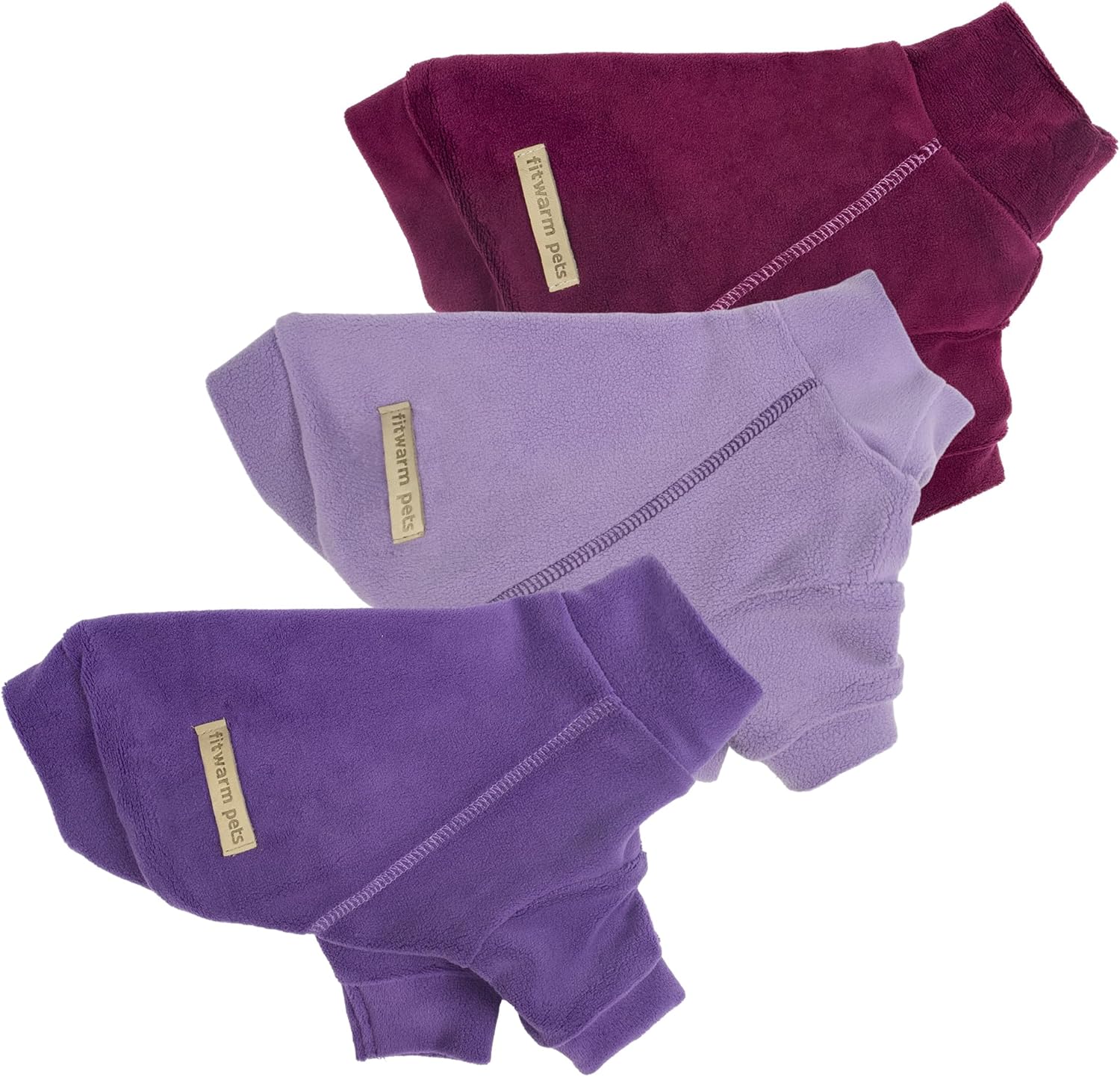 Fitwarm 3 Pack Classic Fleece Dog Sweater, Turtleneck Dog Sweatshirt, Dog Winter Clothes for Small Dogs Boy Girl, Pet Pullover Jumper, Cat Apparel, Purple, MediumPurple, Dark Red, Medium - Happypetzone.online - Image 5