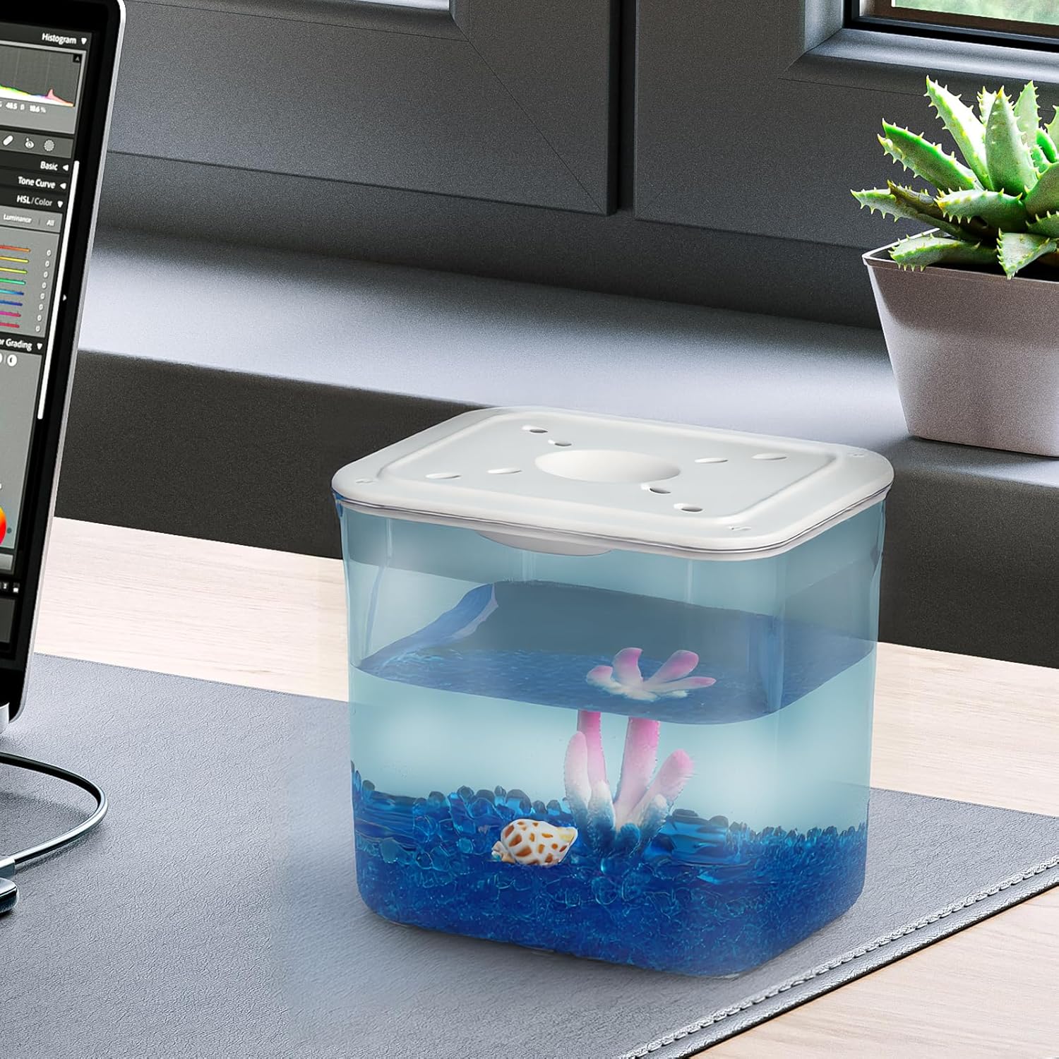 Small Betta Fish Tank - Mini Fish Aquarium Tank for Temporary Space, 0.2 Gallon Stackable Plastic Fish Bowl for Short-Term Use, Desktop Cube Tank for Small Fish, Insect, Shrimp, Crab, Spider - Happypetzone.online - Image 7