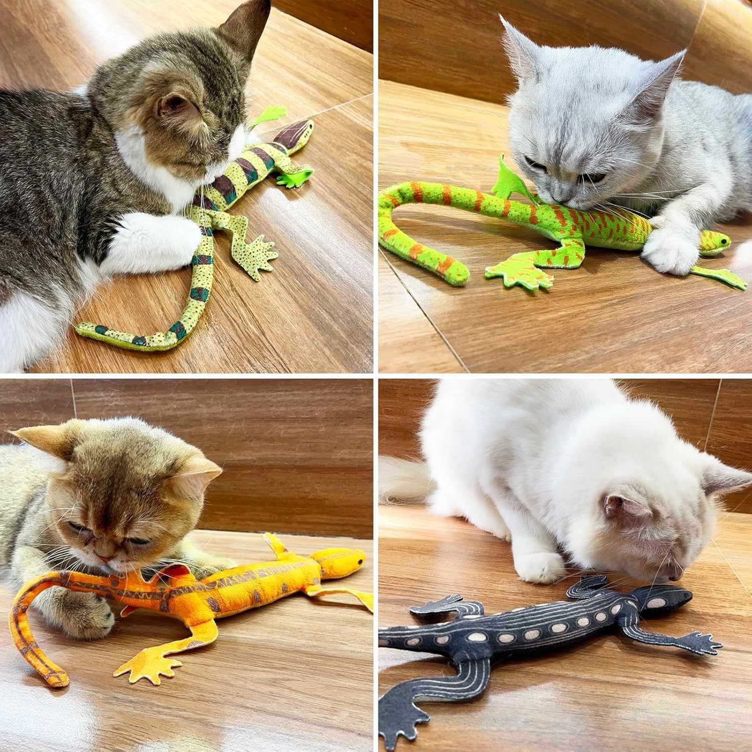 CiyvoLyeen Lizard Catnip Toys Chew Bite Resistant Toys for Indoor Cats Boredom Relief Teeth Cleaning Interactive Funny Cute Kitten Cat Lover Gifts Christmas Birthday Presents Set of 4 - Happypetzone.online - Image 8