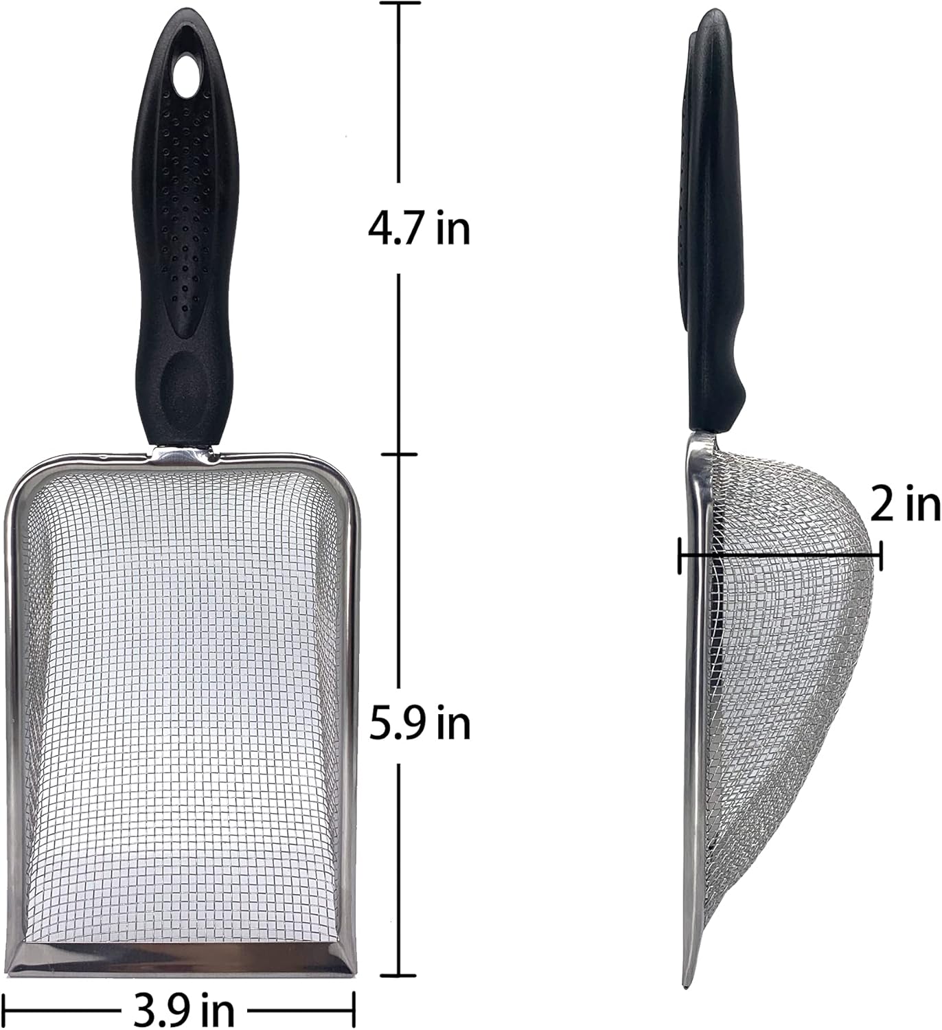 Falltail Stainless Steel Reptile Sand Substrate Scoop Shovel Sifter Fine Mesh Metal Reptile Litter Cleaner Scooper for Sand Bedding - Happypetzone.online - Image 2