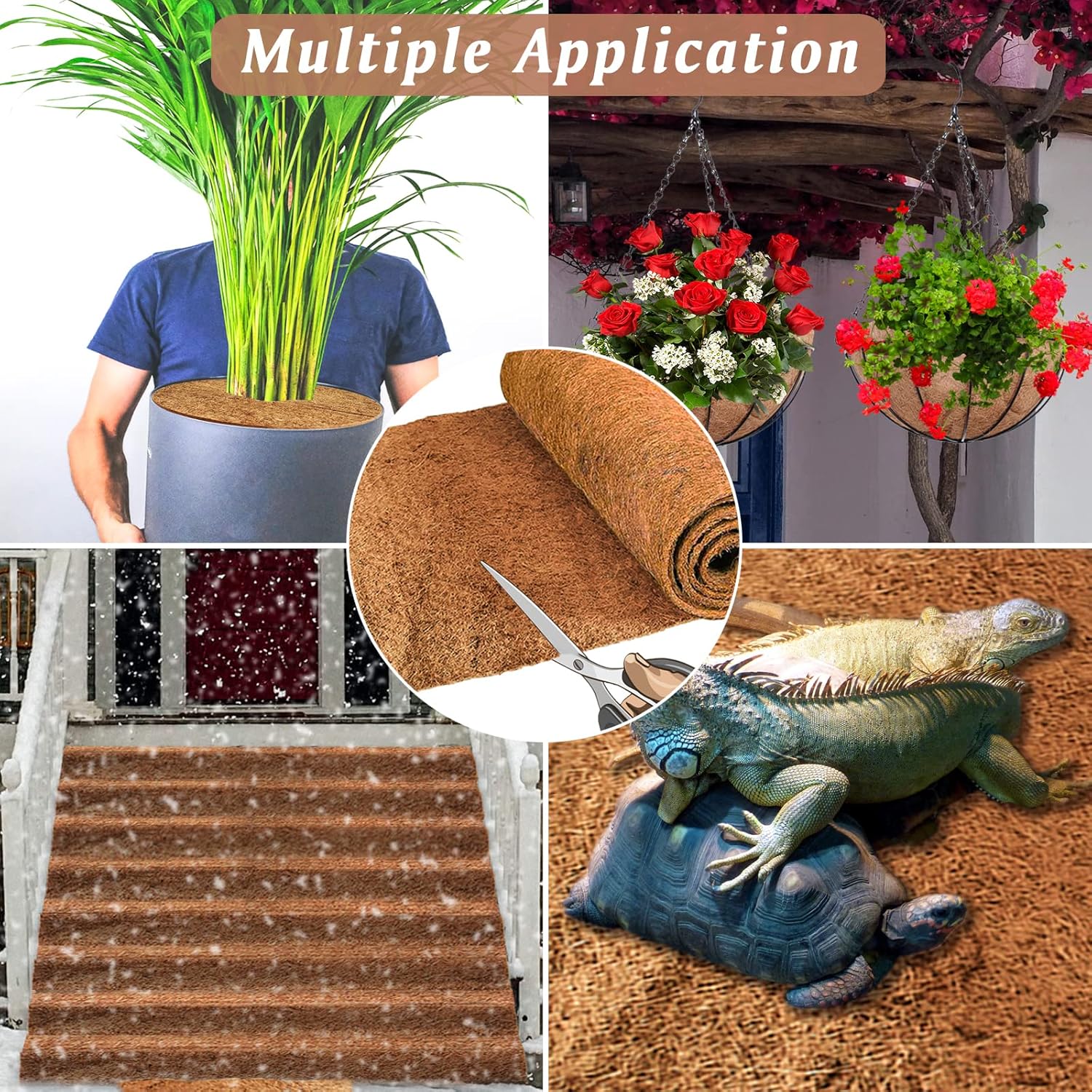 ZeeDix 3 Rolls Reptile Carpet, 16 x 36 inches Natural Coconut Fiber Liner Mat Flooring Accessories for Reptile Tank - Bearded Dragon Tortoise Lizard Turtle Snake Leopard Gecko Substrate Bedding - Happypetzone.online - Image 6