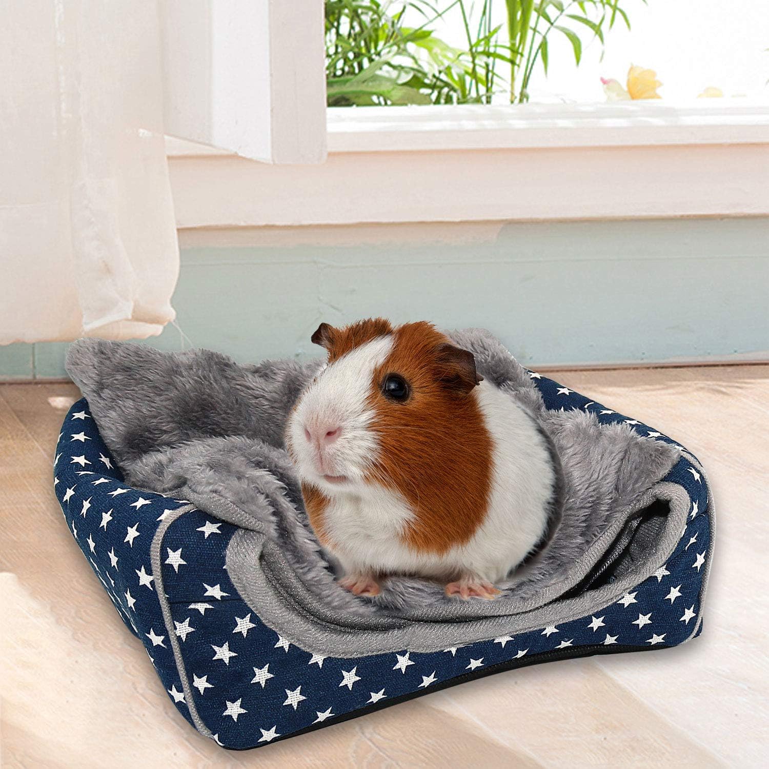 BWOGUE Guinea Pig House Bed Cozy Hamster Cave Large Hideout for Dwarf Rabbits Hedgehog Bearded Dragon Winter Nest Hamster Cage Accessories - Happypetzone.online - Image 4
