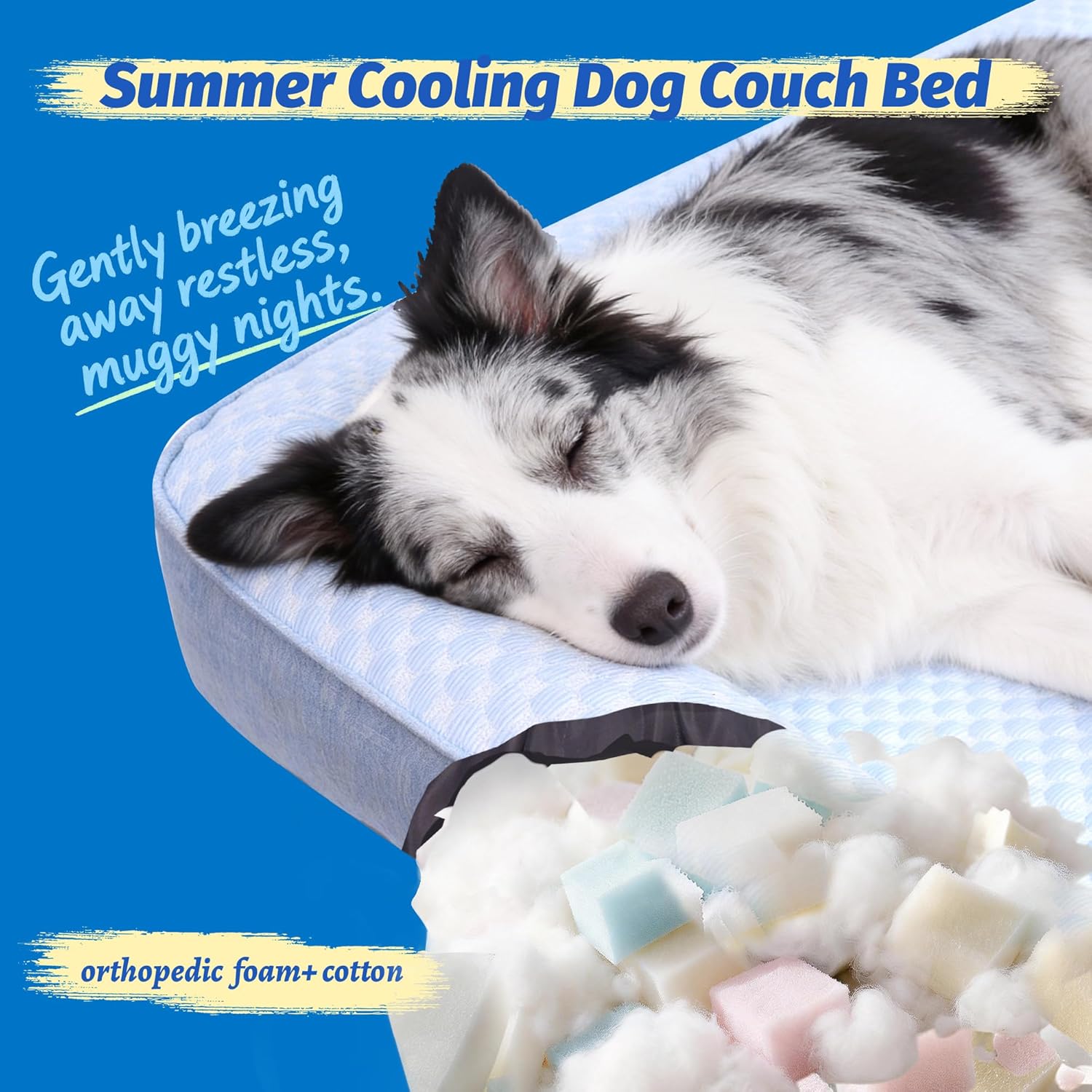 WATANIYA PET Cooling Dog Bed, Washable Cooling Mat for Large Dogs with Removable Cover, Self Cooling Couch Cover for Dog, Non-Slip Dog Couch Bed, 41x37 Inch, Blue - Happypetzone.online - Image 5