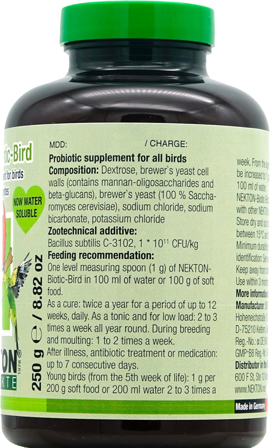 Nekton-Biotic-Bird Probiotic for Birds 250g, (9oz) - Happypetzone.online - Image 2