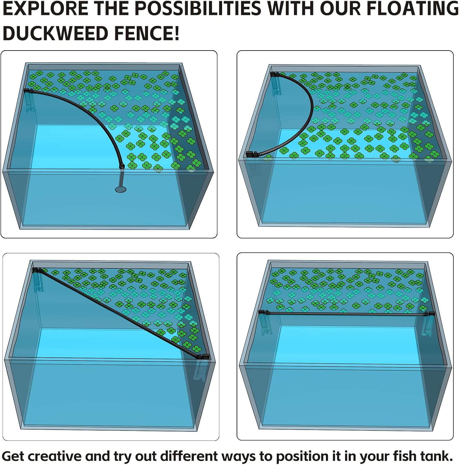 HOZOE Aquarium Floating Plant Corral, Intercepting Floating Plants from Filters and Heaters, Adjustable Height with Water Level, Can Be Used to Framed and Frameless Aquariums. (Style 1) - Happypetzone.online - Image 6